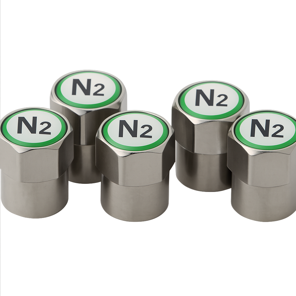 TAPA METÁLICA VERDE NITRÓGENO PARA VÁLVULA