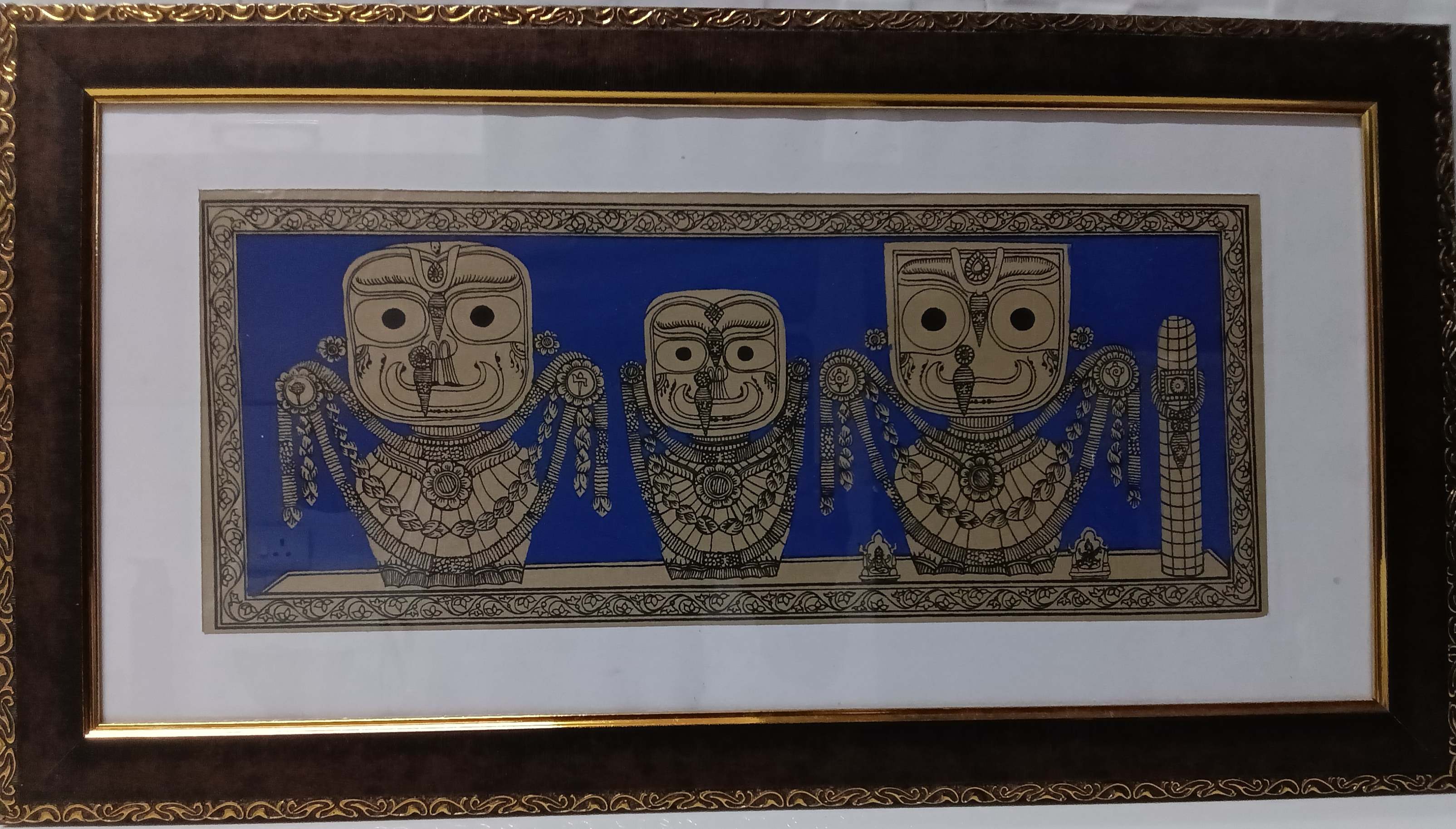 Handmade Indian traditional "Patta-Chitra" art from Orissa , "Madhubani" art from Bihar for your living and dining room