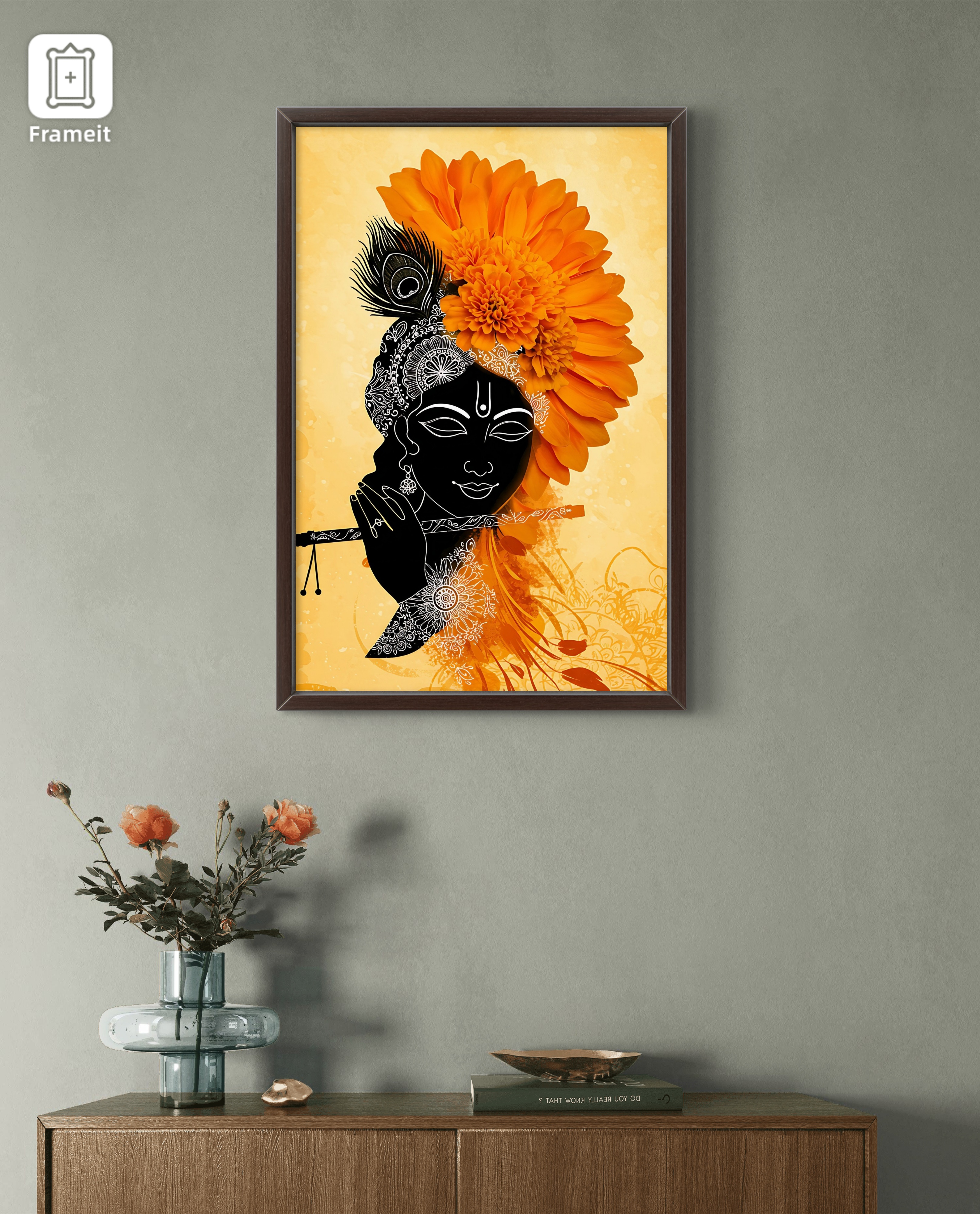 Shri Krishna Flower art