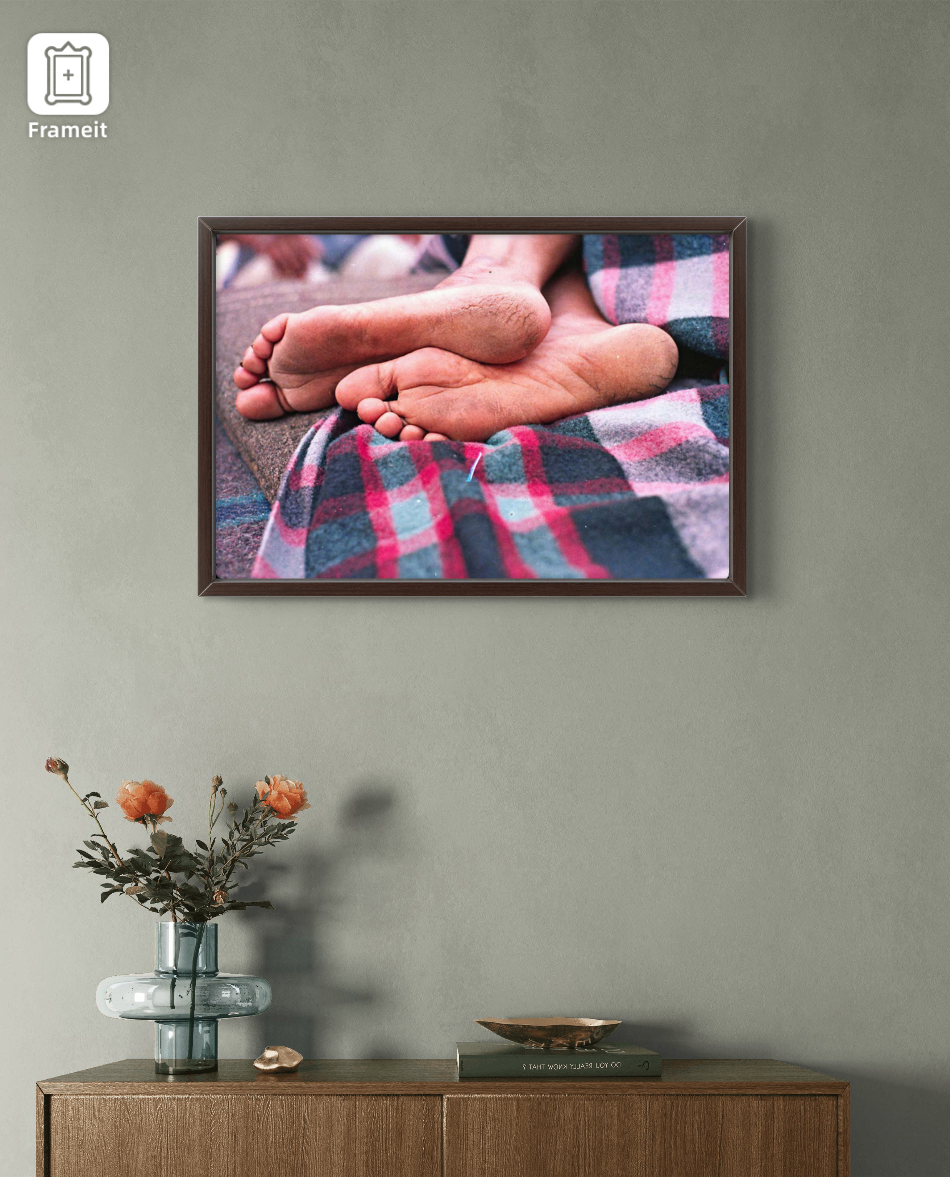 Neem Karoli Baba Charan (Foot) Divine Art Frame