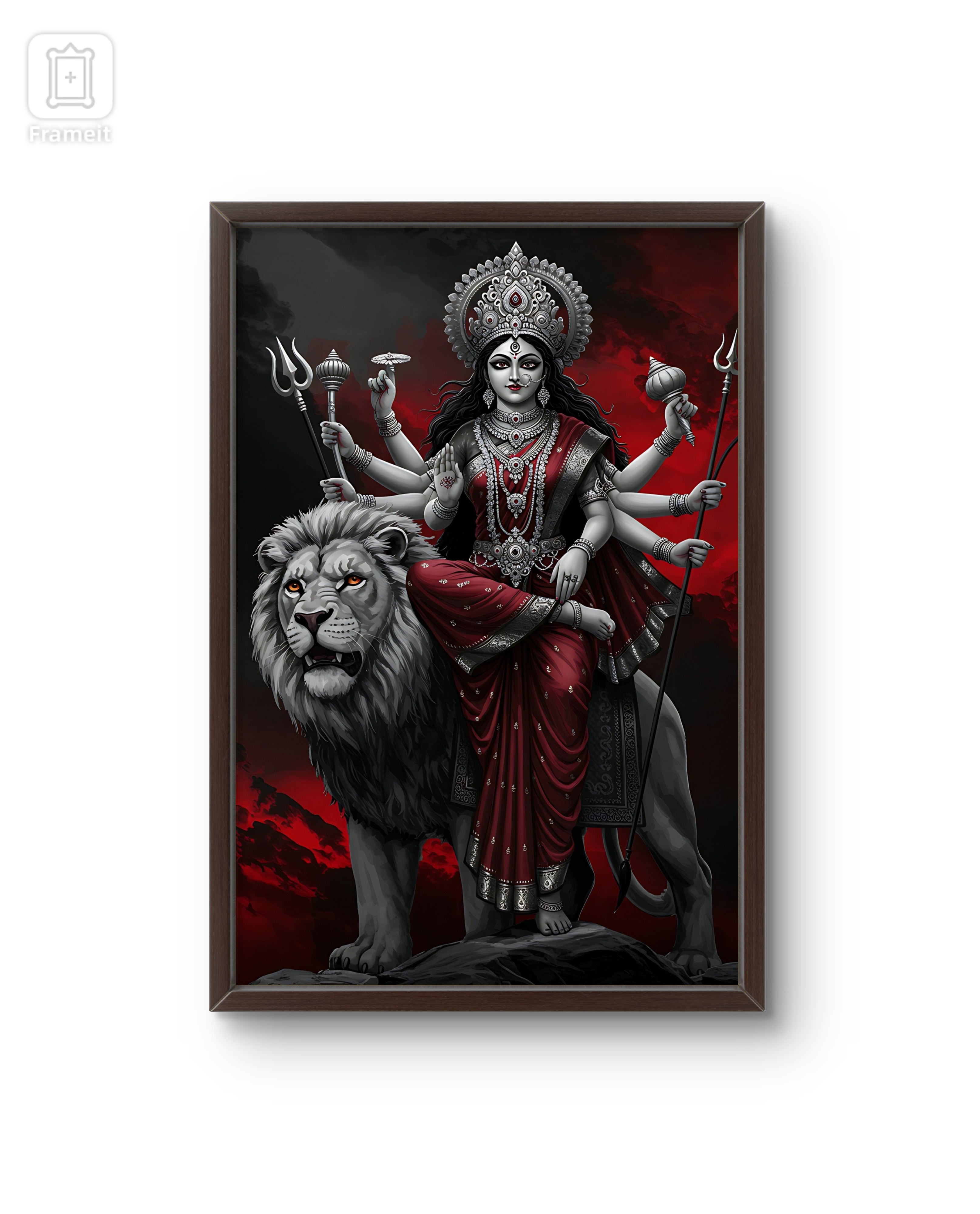 Maa Durga on Lion Divine Art Frame