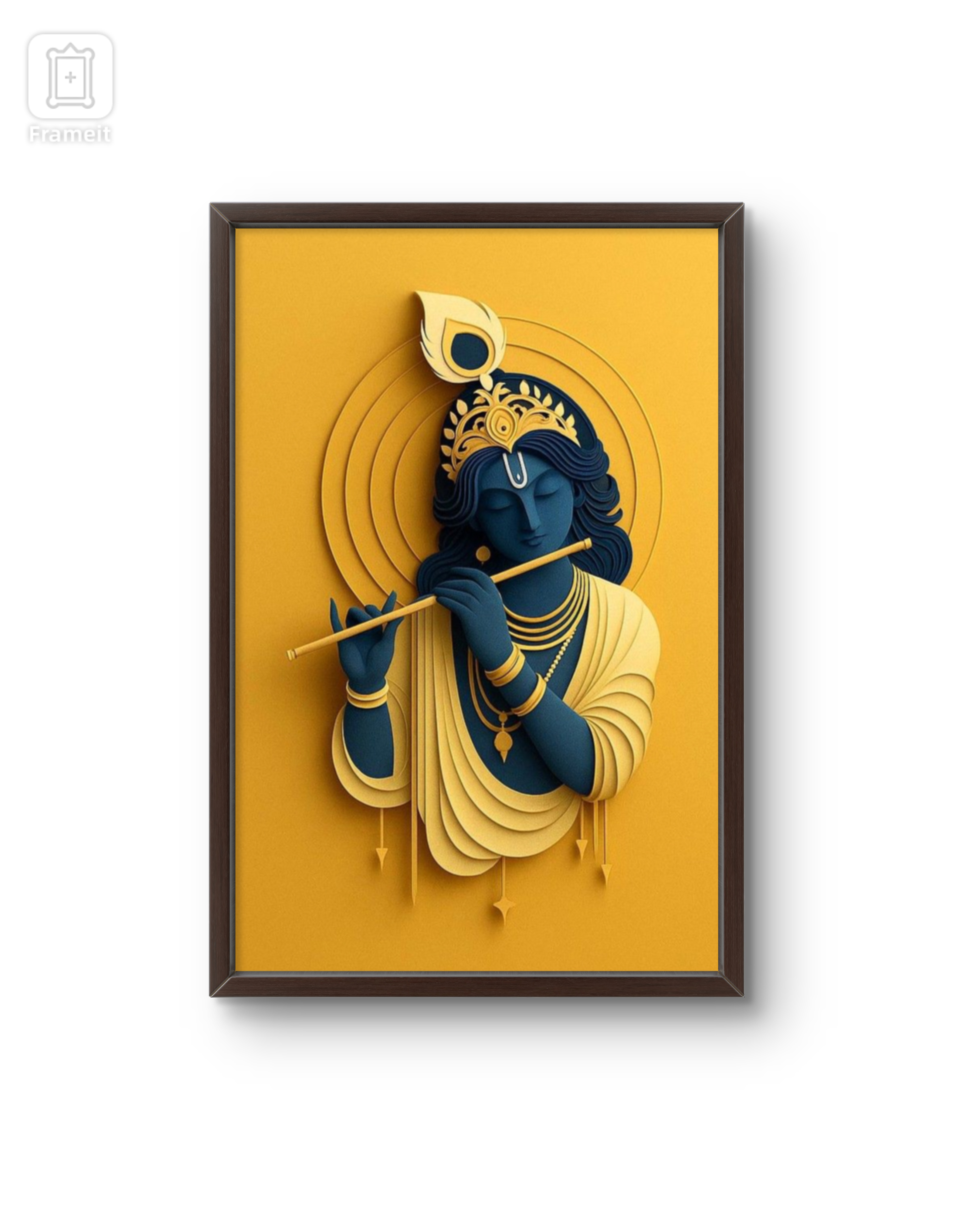 Shri Krishna with Flute Divine Art Frame