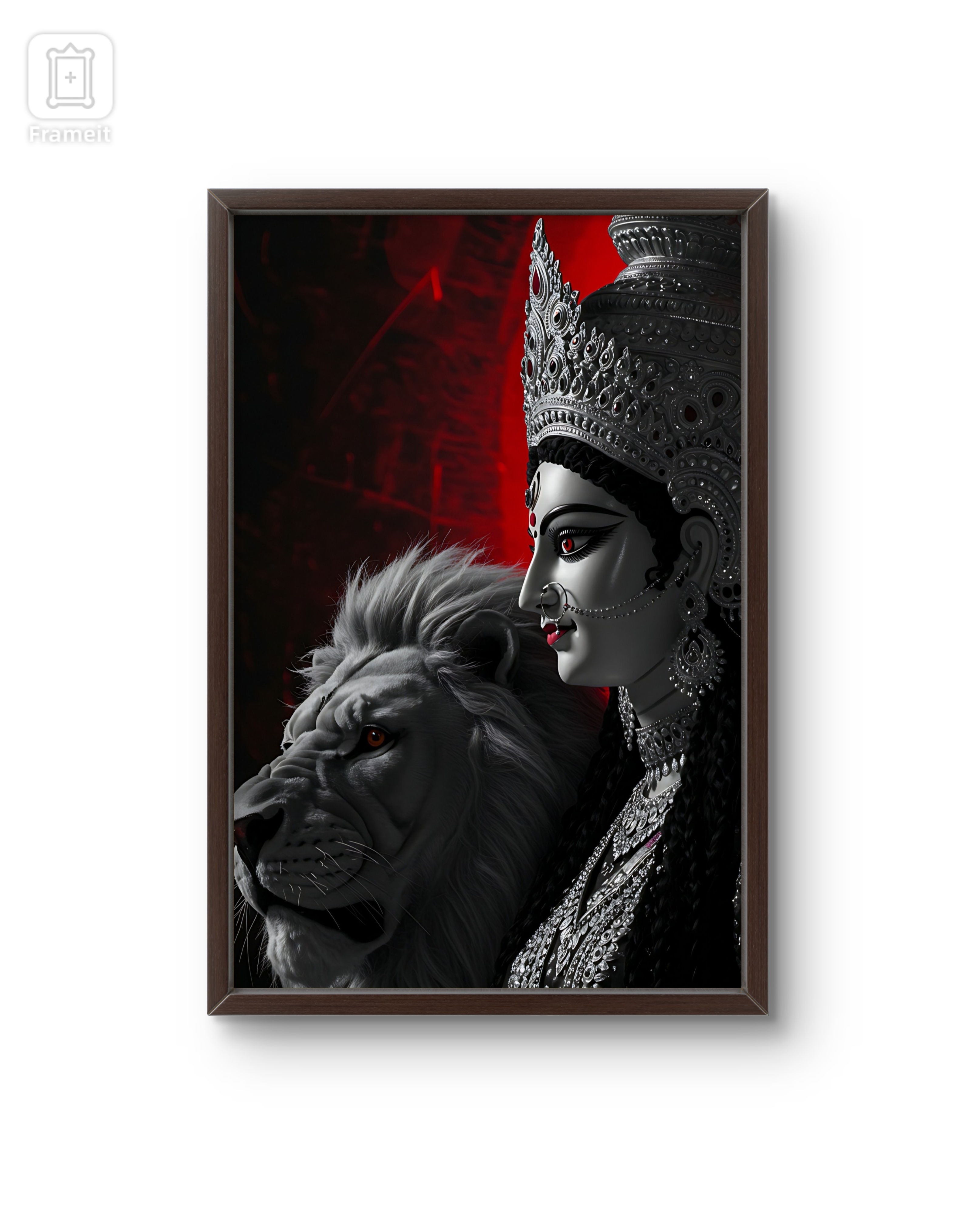Maa Durga with Lion Divine Art Frame