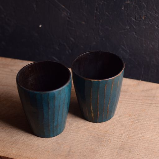 Cherry Fluted Coffee Cups - Providence Blue