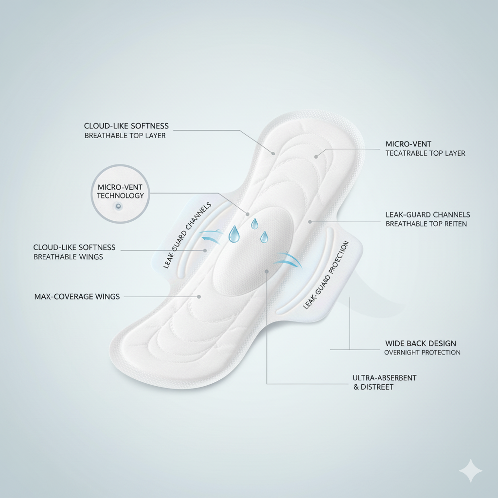 Aera Sanitary Pad Xl  Pack of 22 pcs