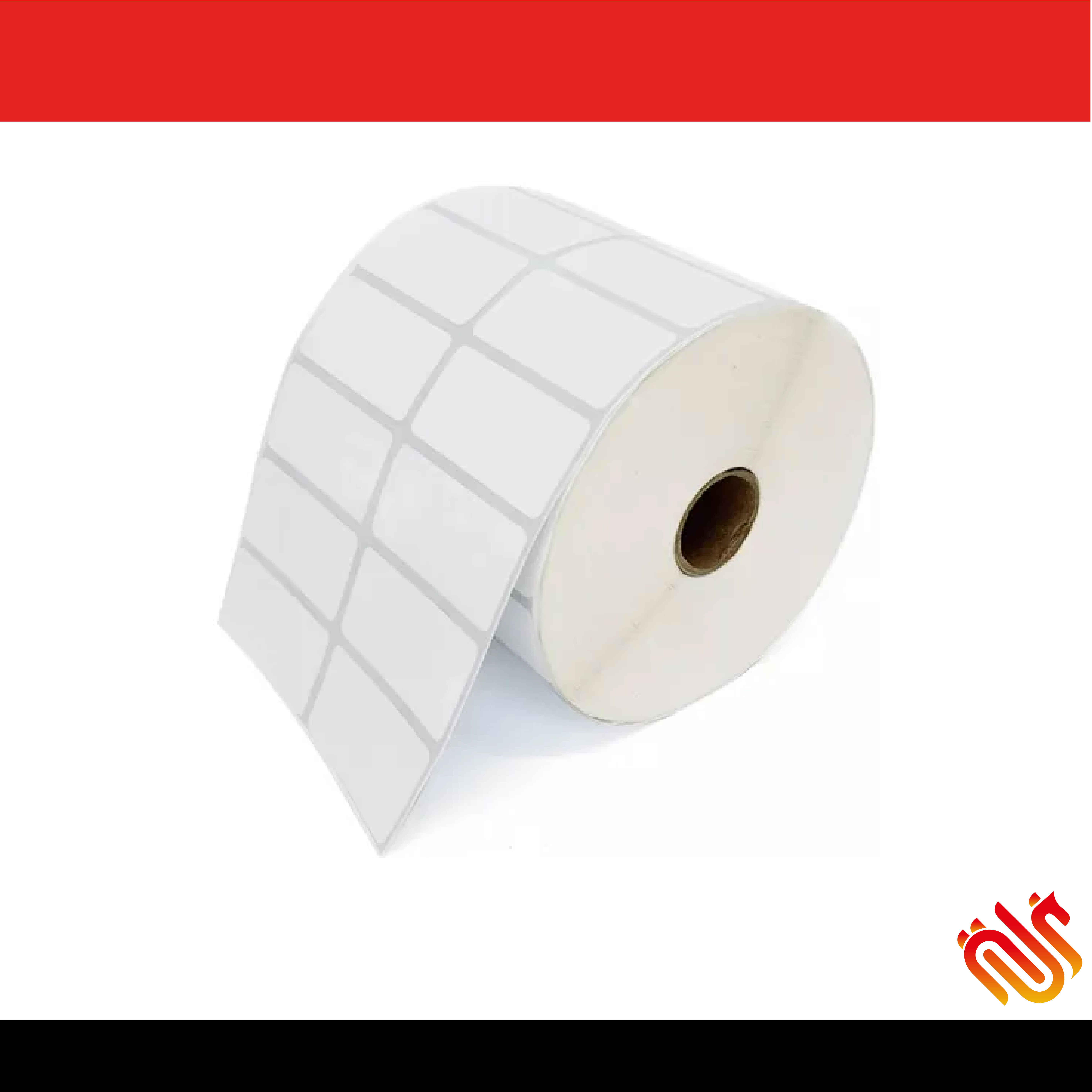 Caja x 12 Rollos x 2.900 Etiquetas en Transferencia Blanca Sin impresión de 50x25mm a 2 columnas en Core de 1"