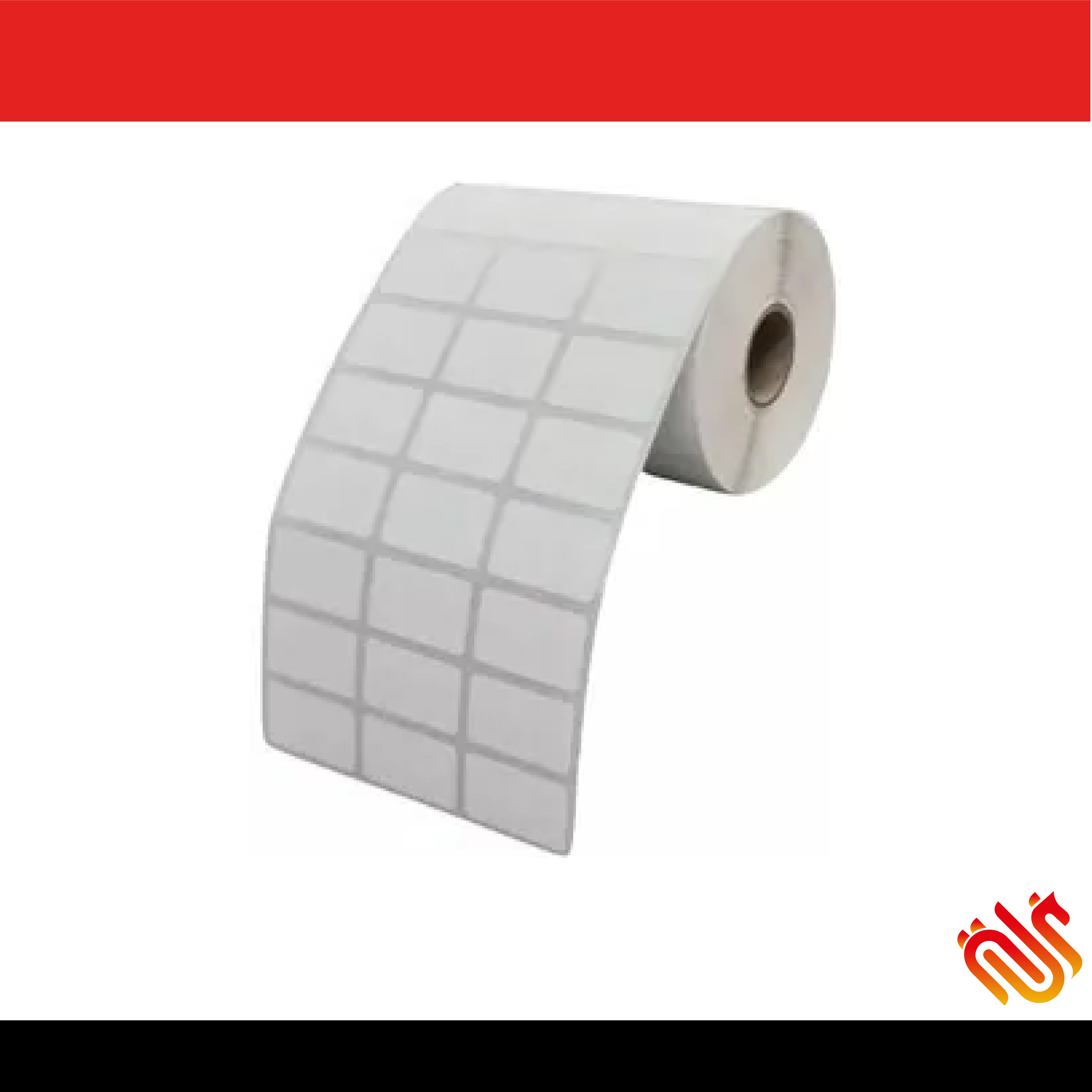 Caja x 12 Rollos x 4.400 Etiquetas en Transferencia Blanca Sin impresión de 32x25mm a 3 columnas en Core de 1"