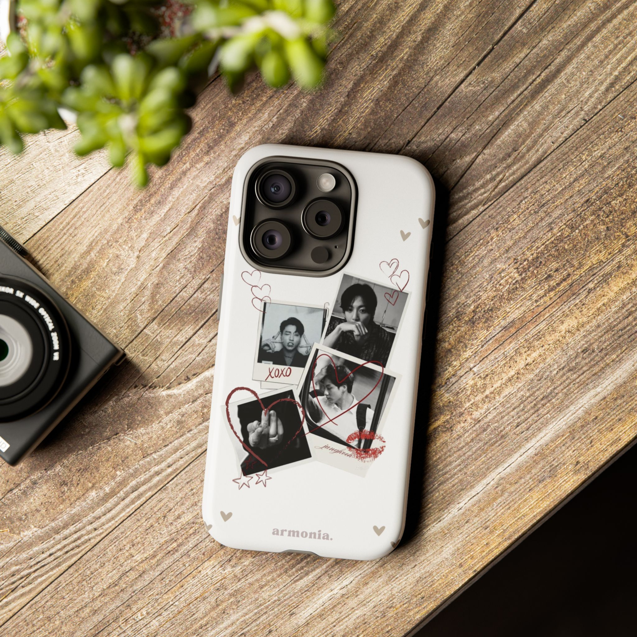 Jungkook ''XOXO'' Polaroid Love – Artistic Tough Phone Case Gift for ARMYs