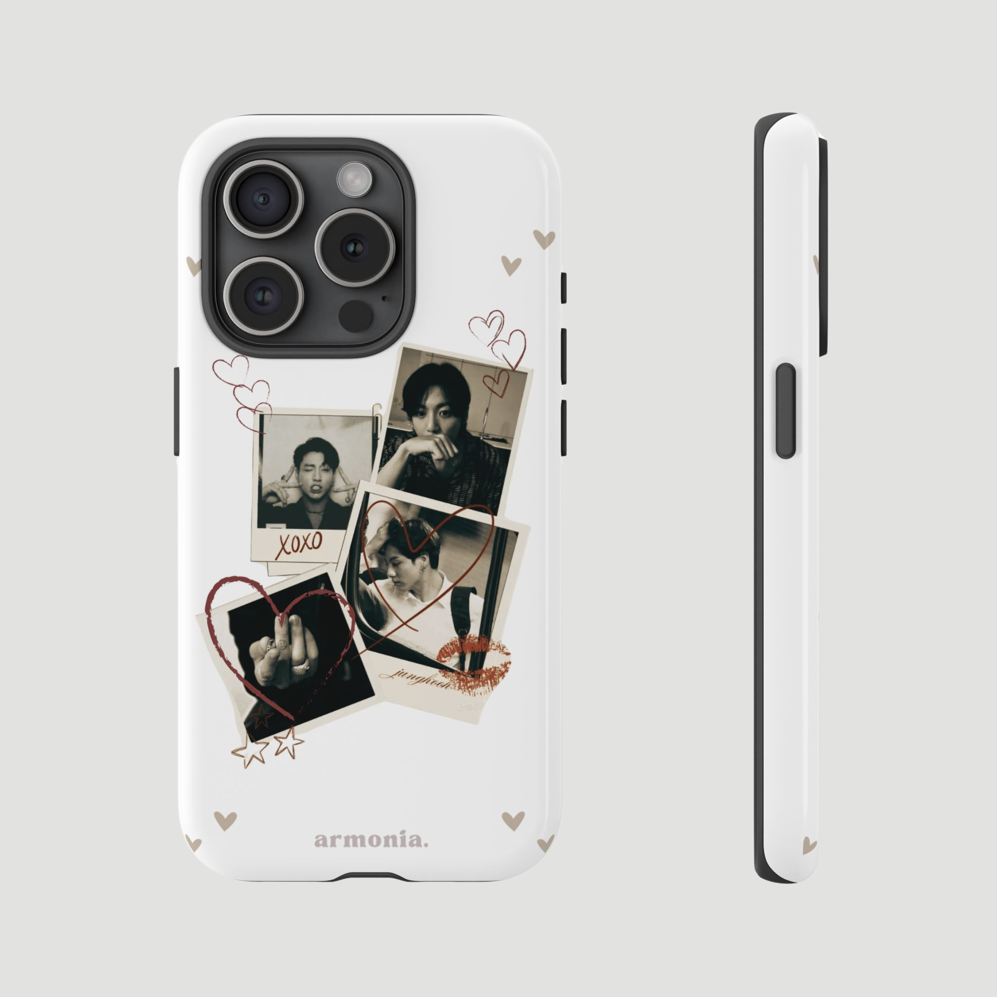 Jungkook ''XOXO'' Polaroid Love – Artistic Tough Phone Case Gift for ARMYs