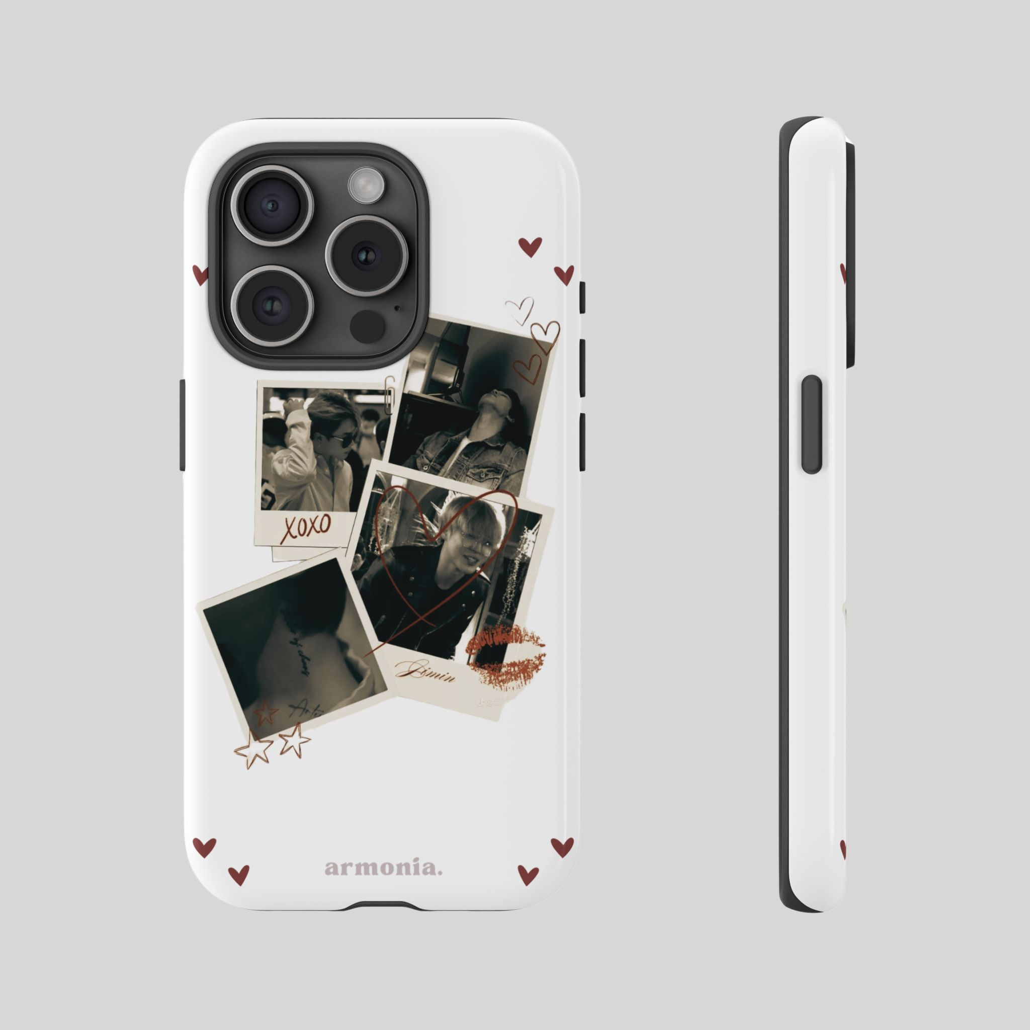 Jimin ''XOXO'' Polaroid Love – Artistic Tough Phone Case Gift for ARMYs