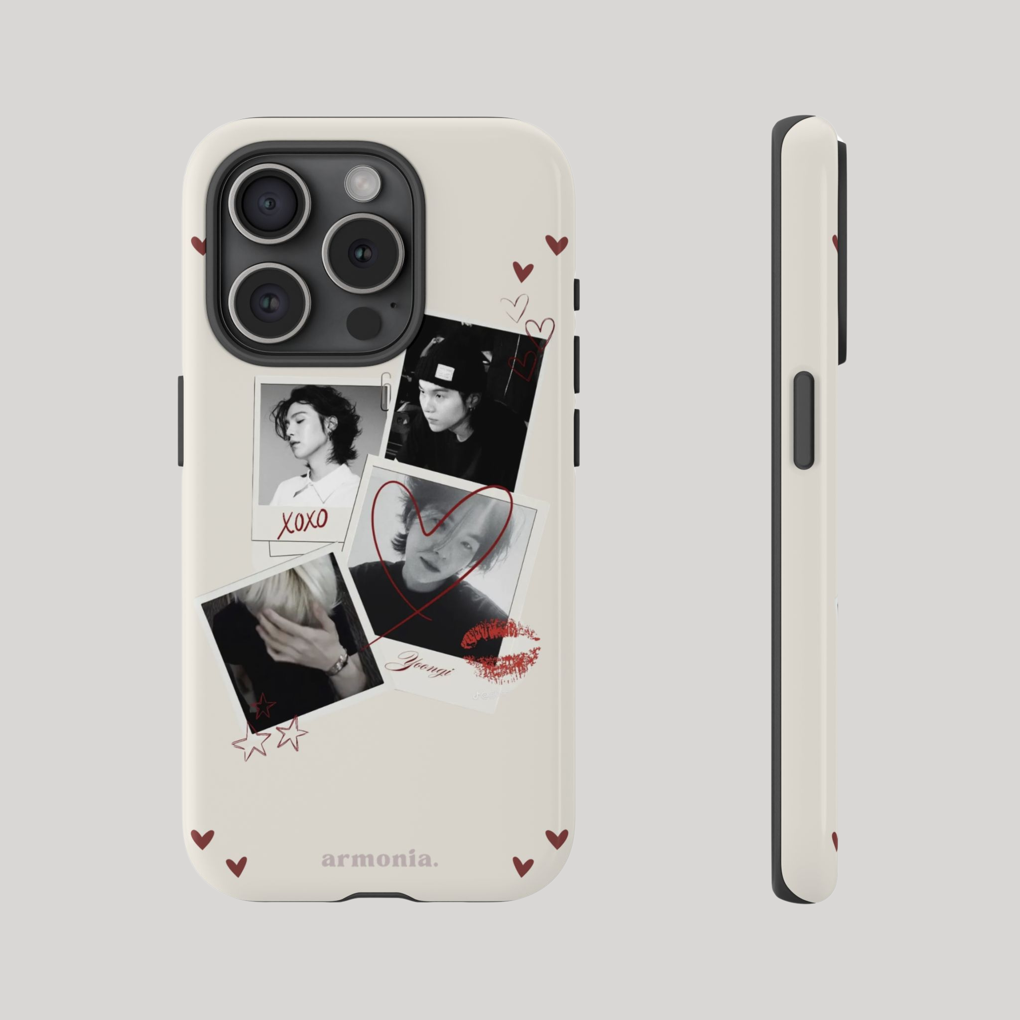 Suga (Min Yoongi) ''XOXO'' Polaroid Love – Artistic Tough Phone Case Gift for ARMYs