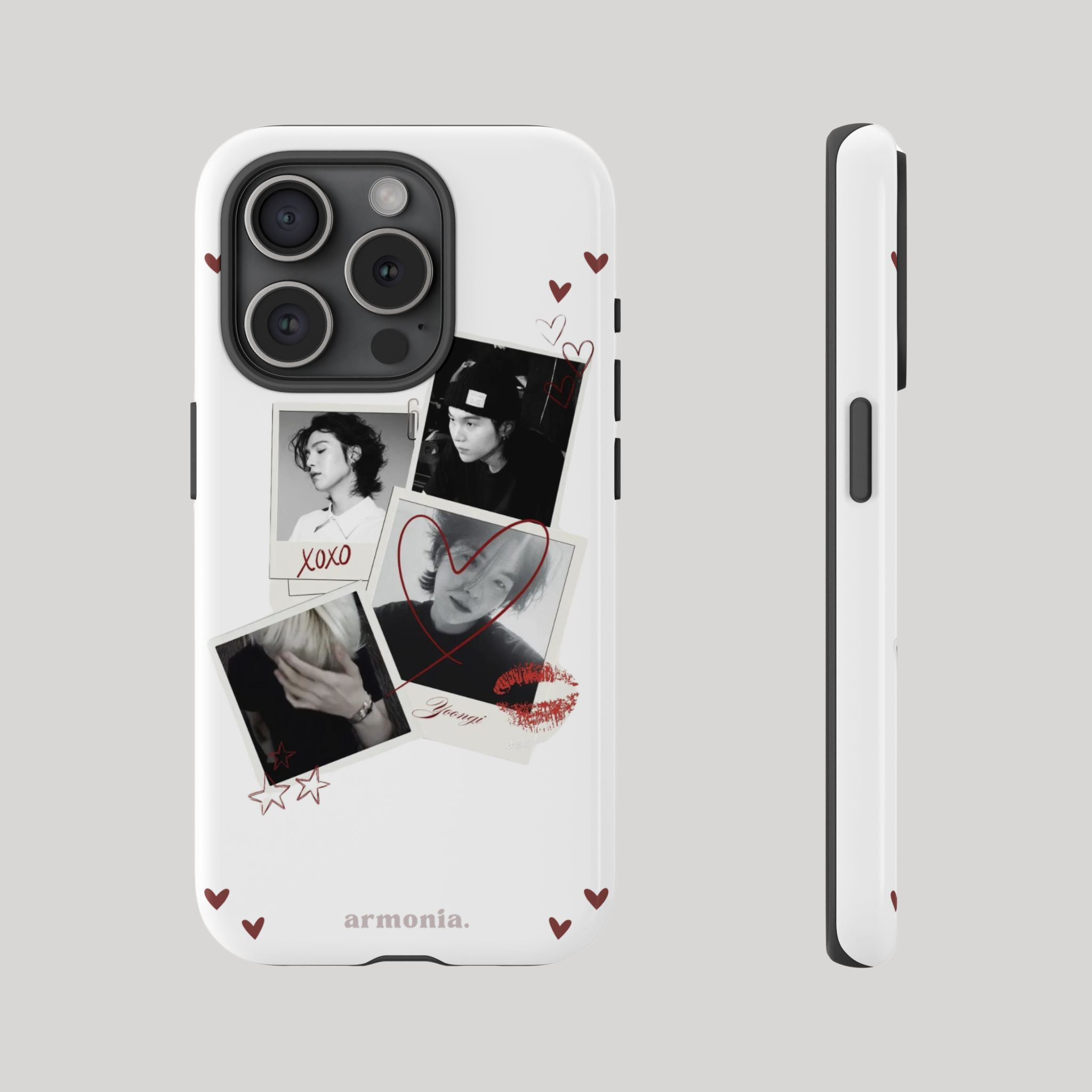 Suga (Min Yoongi) ''XOXO'' Polaroid Love – Artistic Tough Phone Case Gift for ARMYs