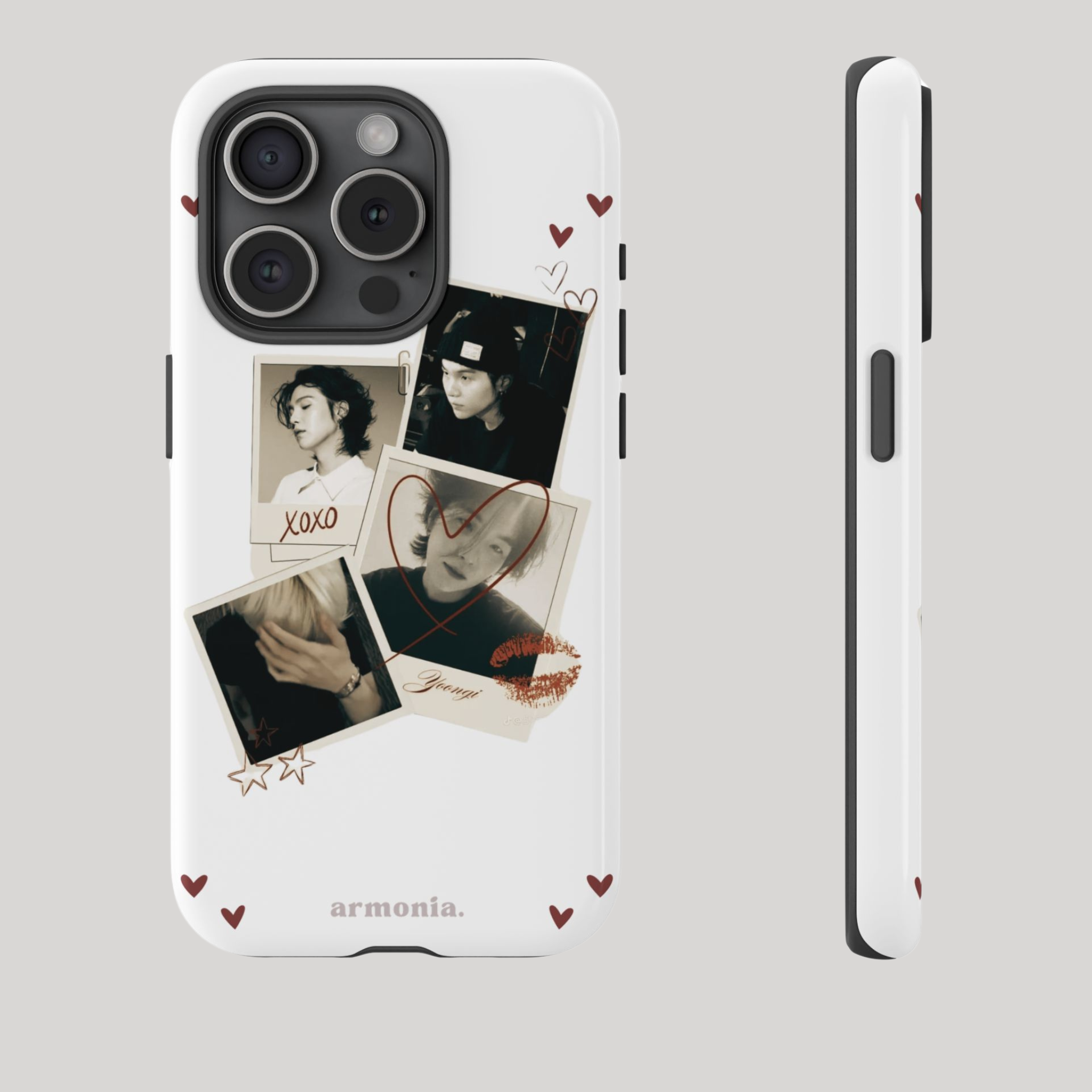 Suga (Min Yoongi) ''XOXO'' Polaroid Love – Artistic Tough Phone Case Gift for ARMYs