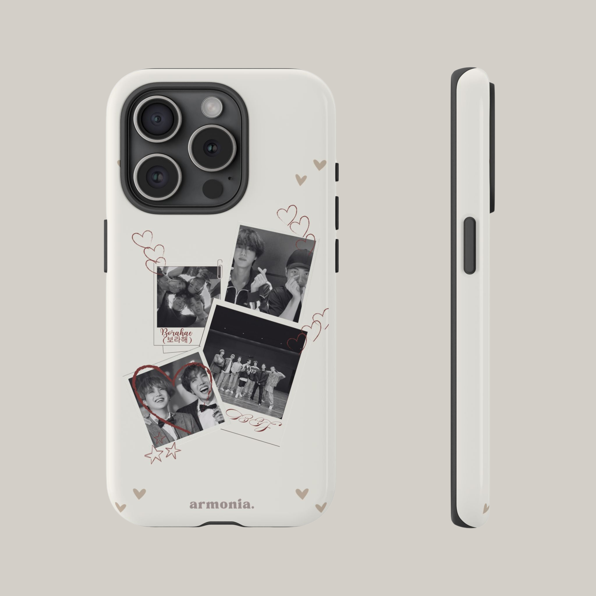 BTS ''Borahae'' Polaroid Love - Artistic Tough Phone Case Gift For ARMYs