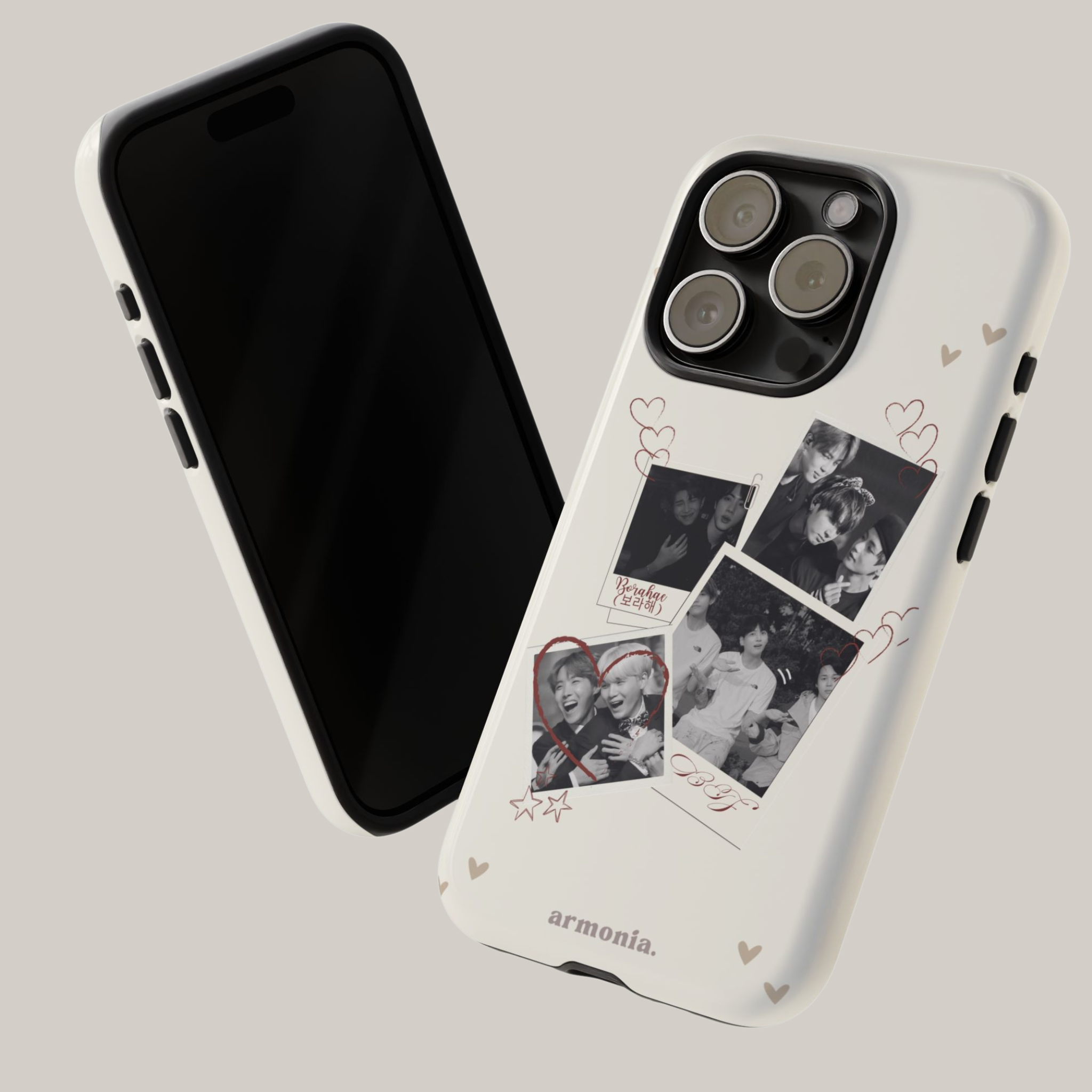 BTS ''Borahae'' Polaroid Love - Artistic Tough Phone Case Gift For ARMYs