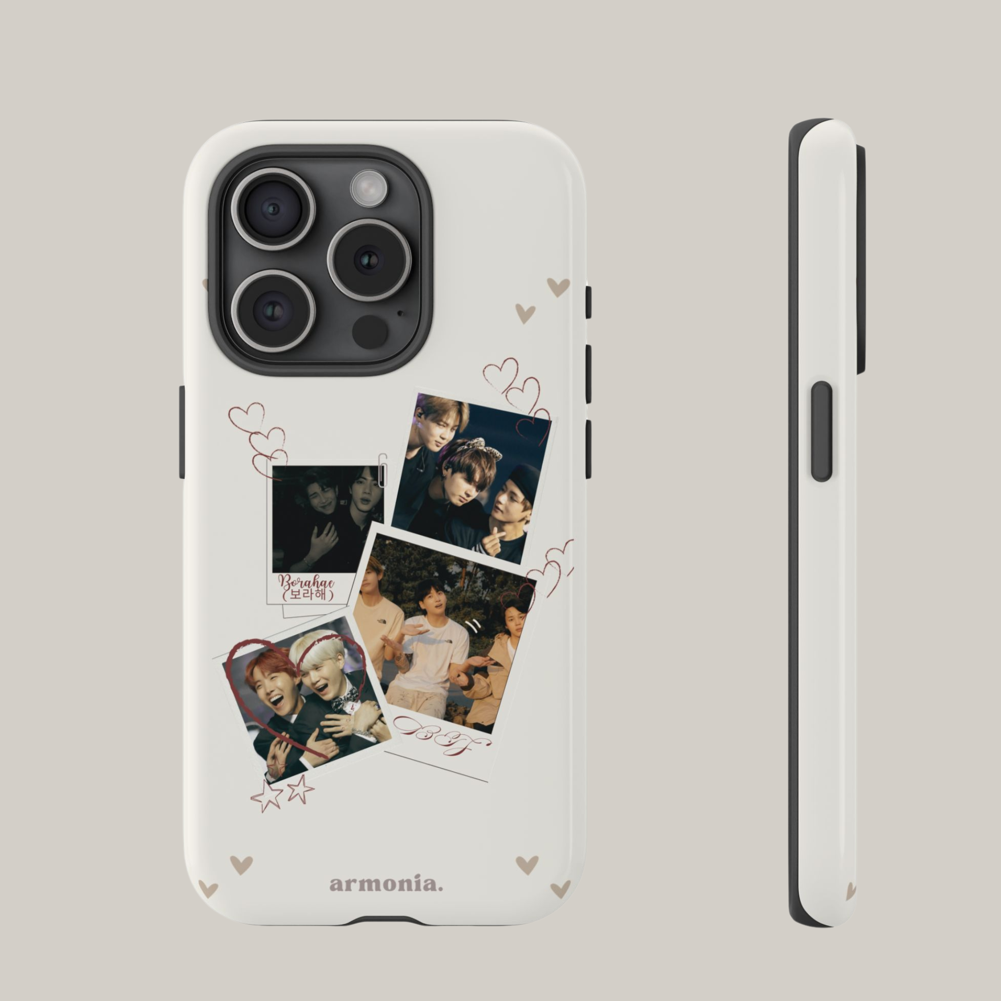 BTS ''Borahae'' Polaroid Love - Artistic Tough Phone Case Gift For ARMYs