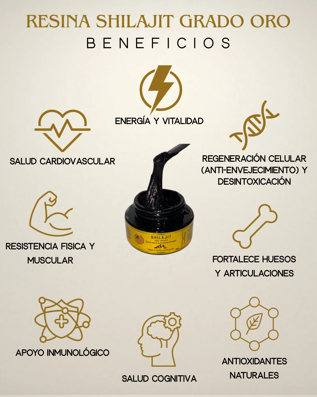 Shilajit del Himalaya Grado Oro