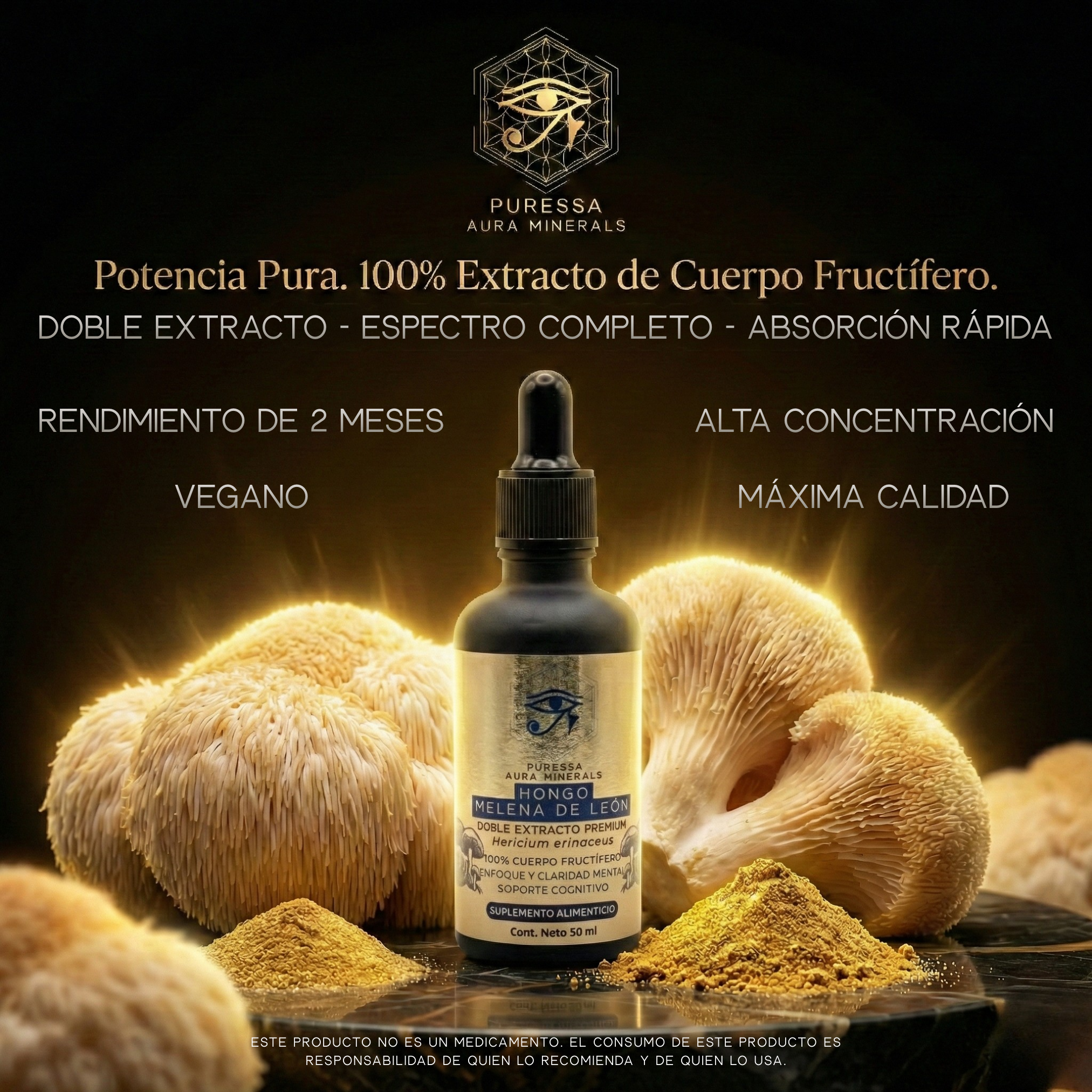 Hongo Melena de León Doble Extracto - 50 ml