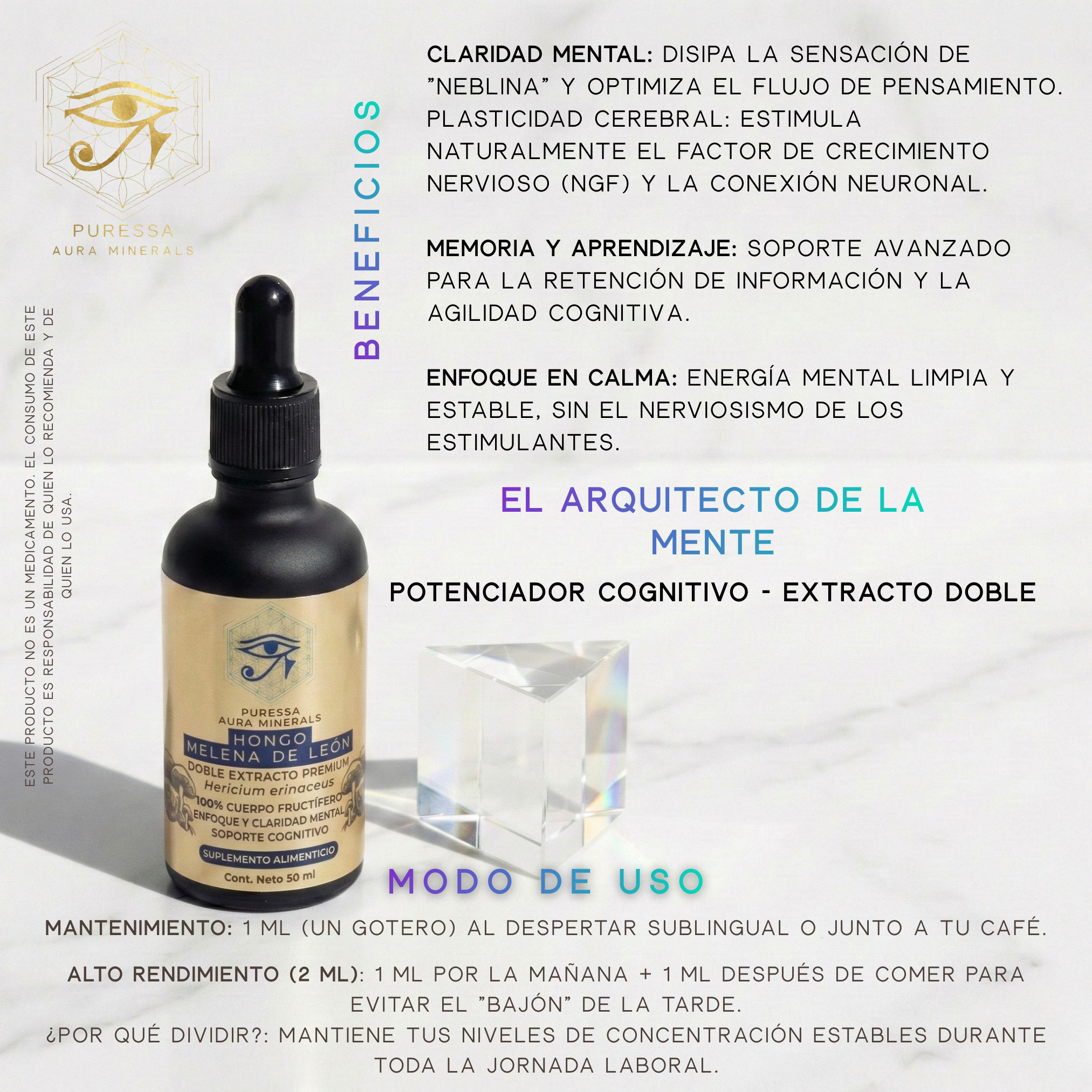 Hongo Melena de León Doble Extracto - 50 ml