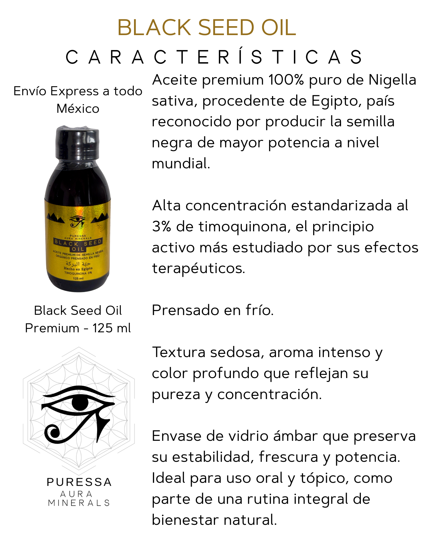 Aceite de Semilla Negra Premium - 125 ml