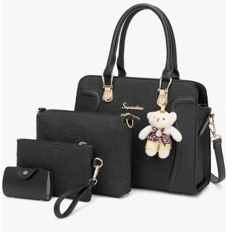 Elegant Black Handbag Set