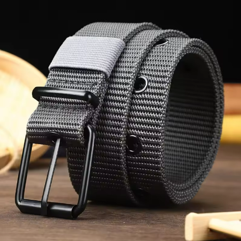 Men's Gray Woven Belt