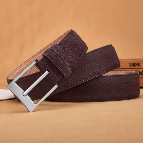 Brown Suede Leather Belt