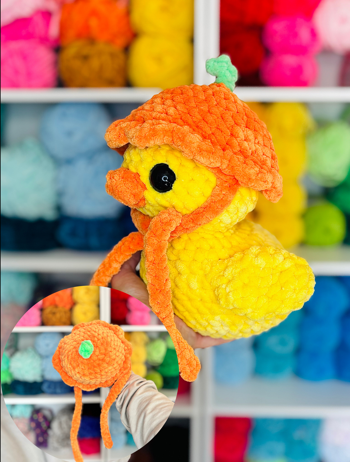 Orange/Pumpkin Fruit Hat Ducky