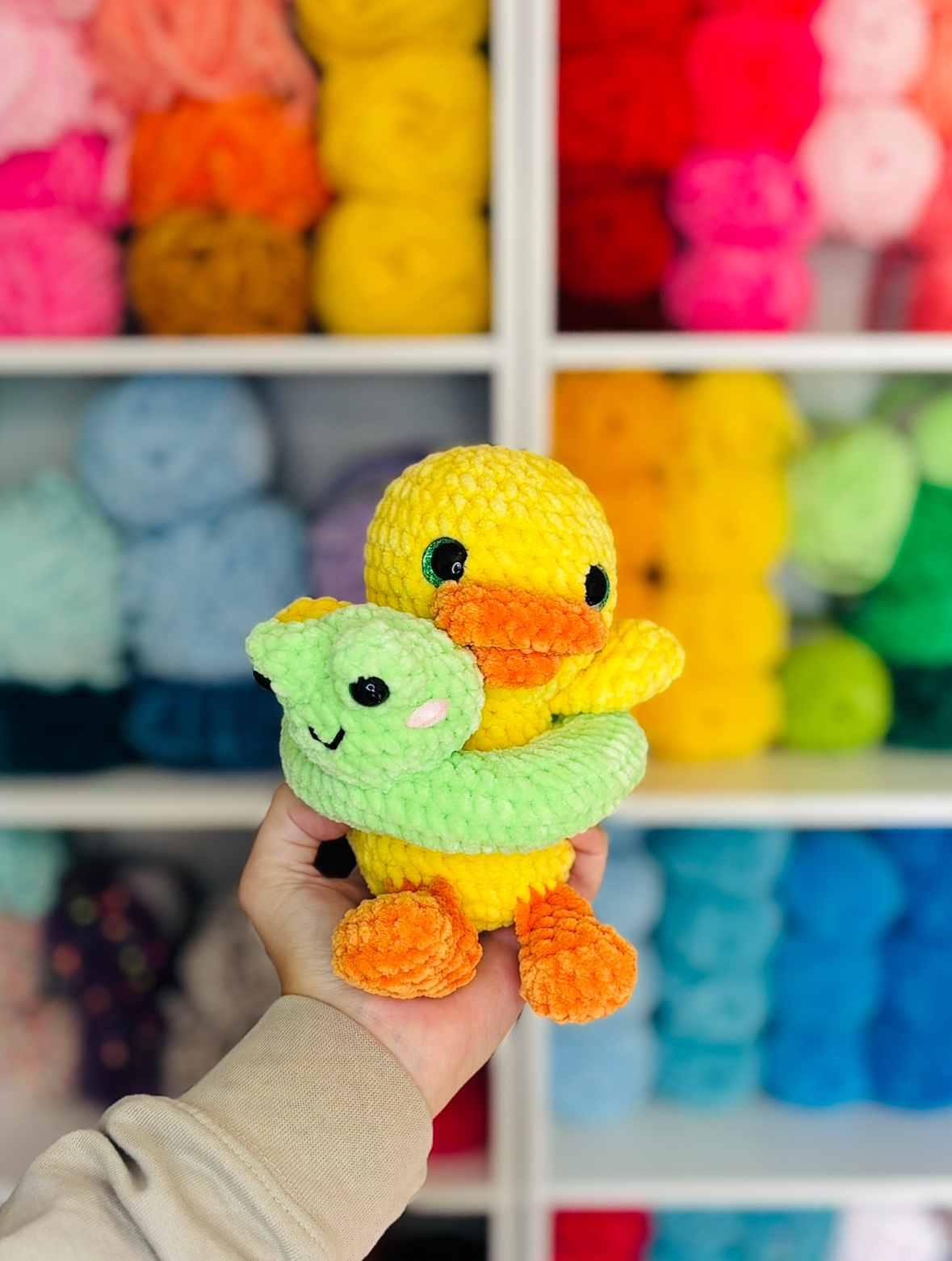 Duck with Frog Floatie