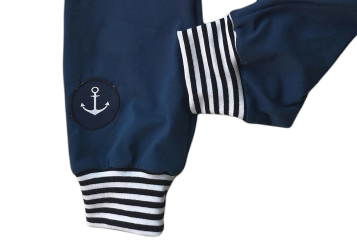 Kinderhose mit Anker-Motiv in den Gr. 50/56 bis 140 aus Jersey 