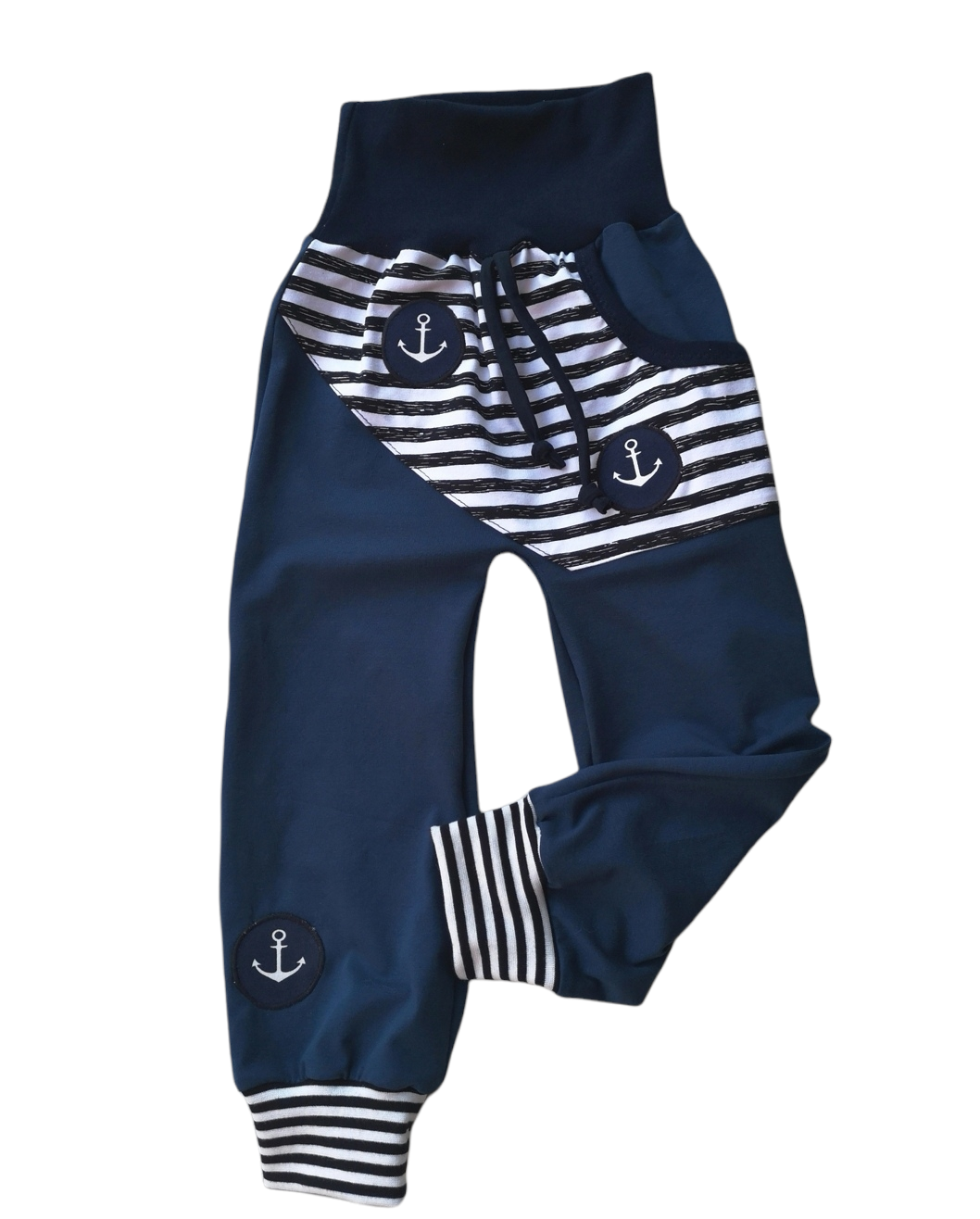 Kinderhose mit Anker-Motiv in den Gr. 50/56 bis 140 aus Jersey 