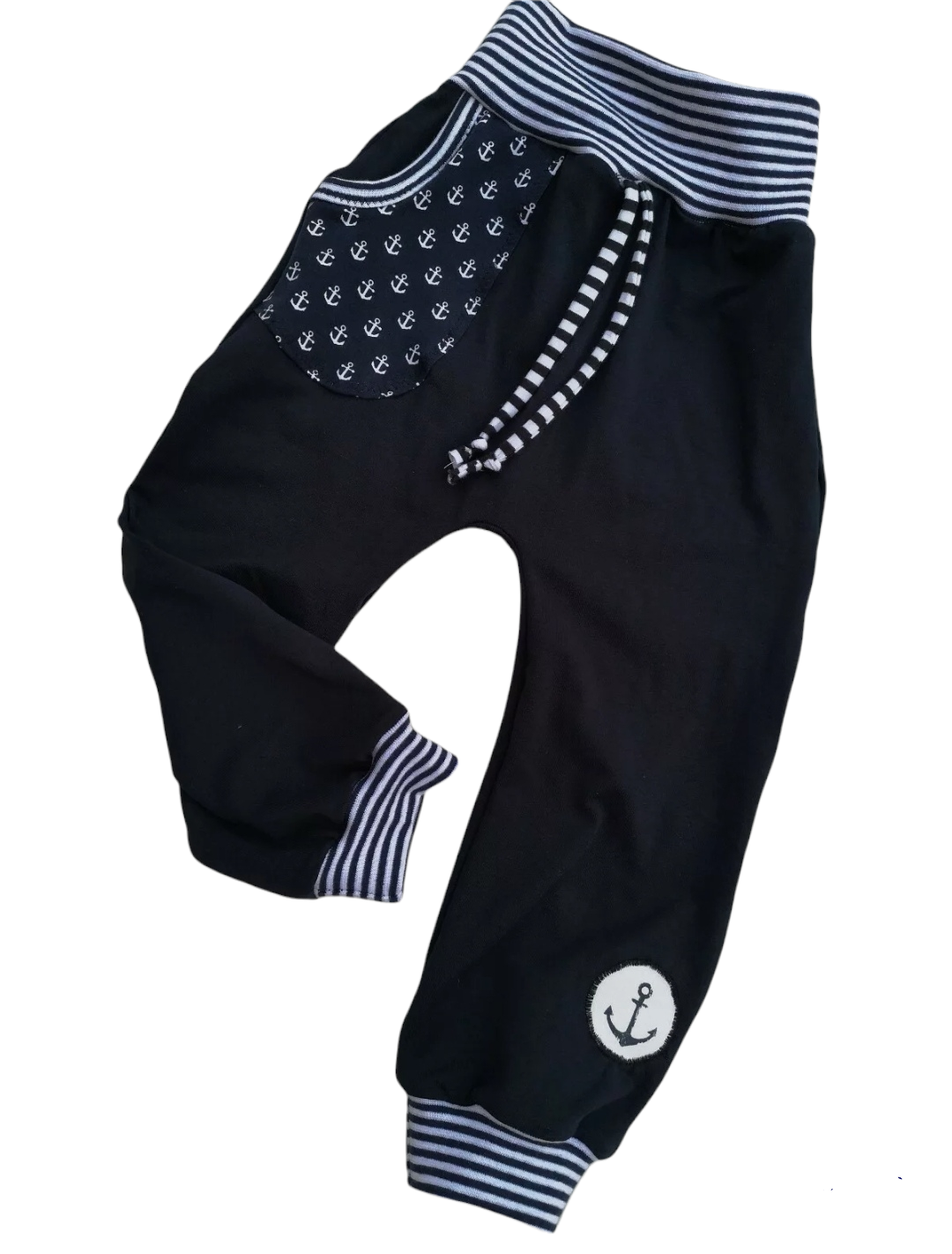 Kinderhose / Jogger mit Anker-Motiv in den Gr. 50/56 bis 140 aus Jersey 