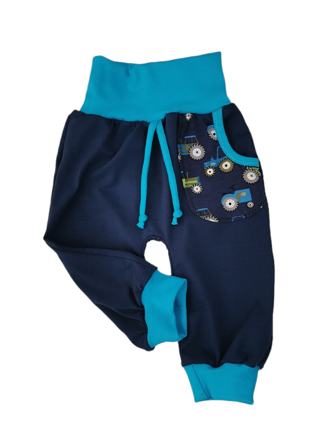 Kinderhose /Jogger "Traktor blau" in den Gr.50/56 bis 140 aus Jersey 