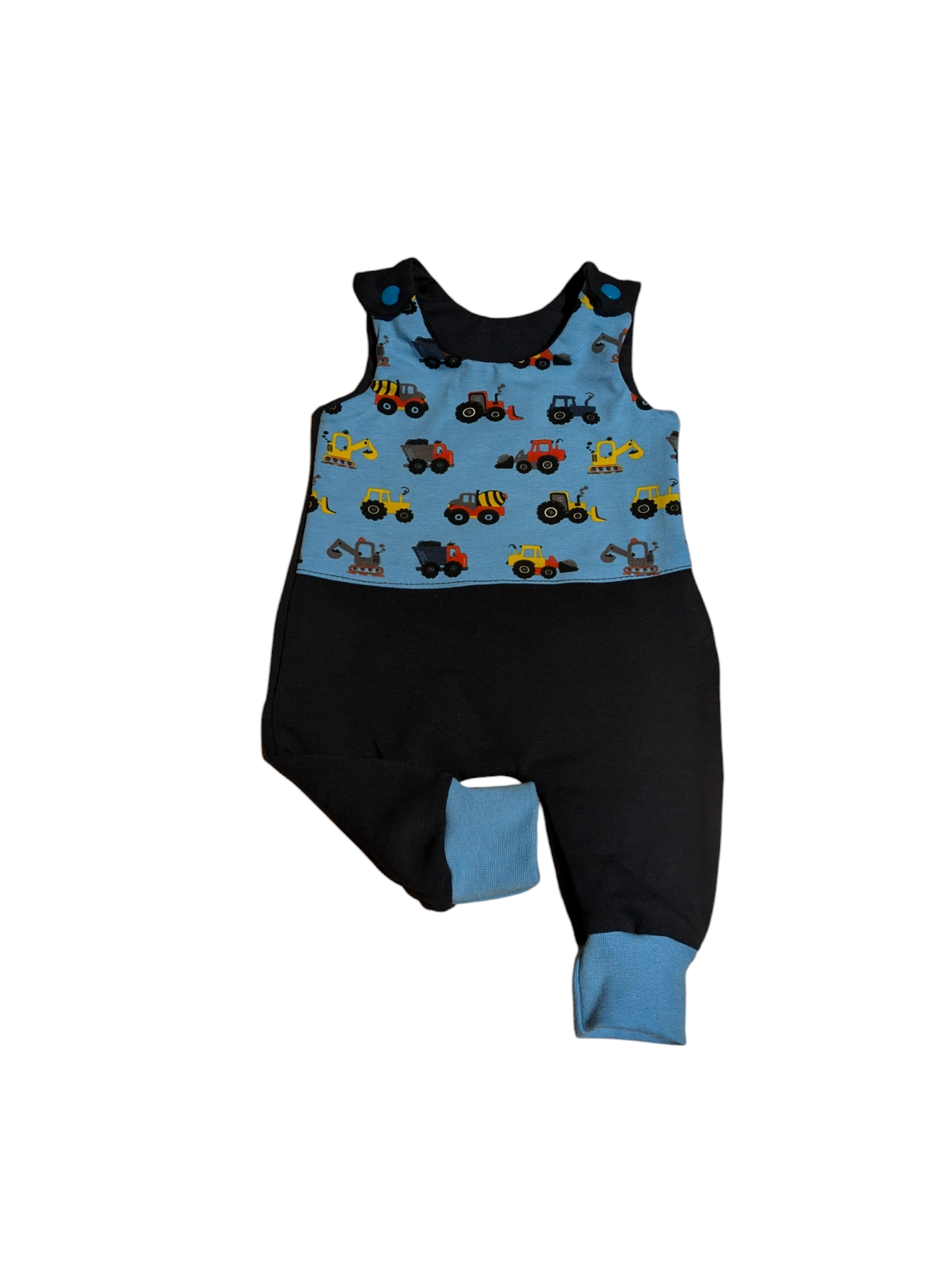 Babystrampler/Kinder Latzhose " Baustelle" in den Gr.50/56 bis 98/104 aus Jersey 