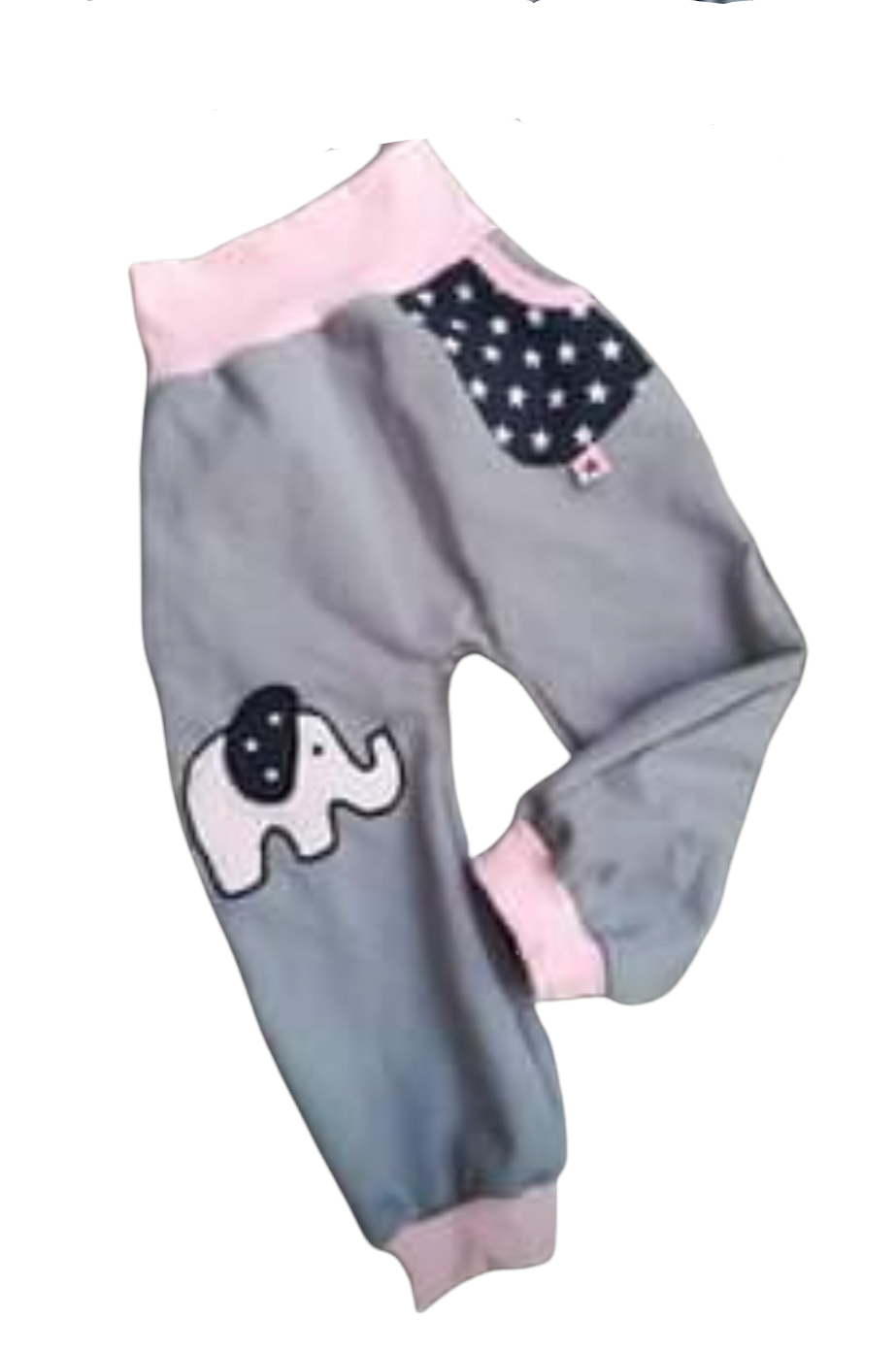 Kinderhose / Jogger mit Elefantenmuster in den Gr.50/56 bis 140 aus Jersey