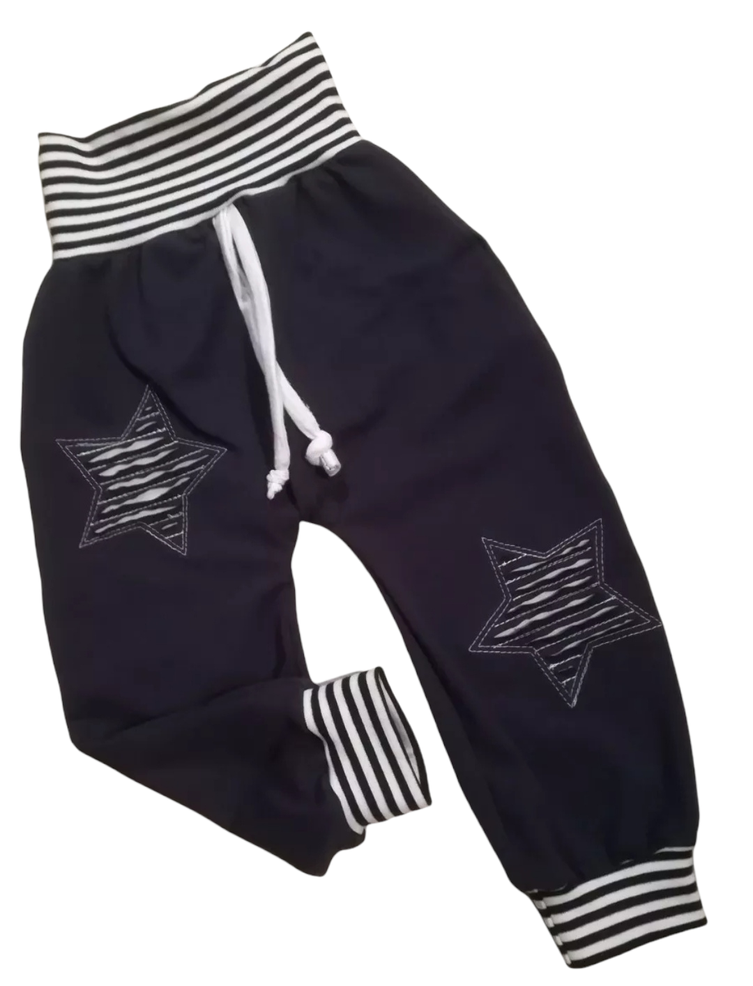 Kinderhose mit ,, weißen Sternen " in den Gr. 50/56 bis 140 aus Jersey 