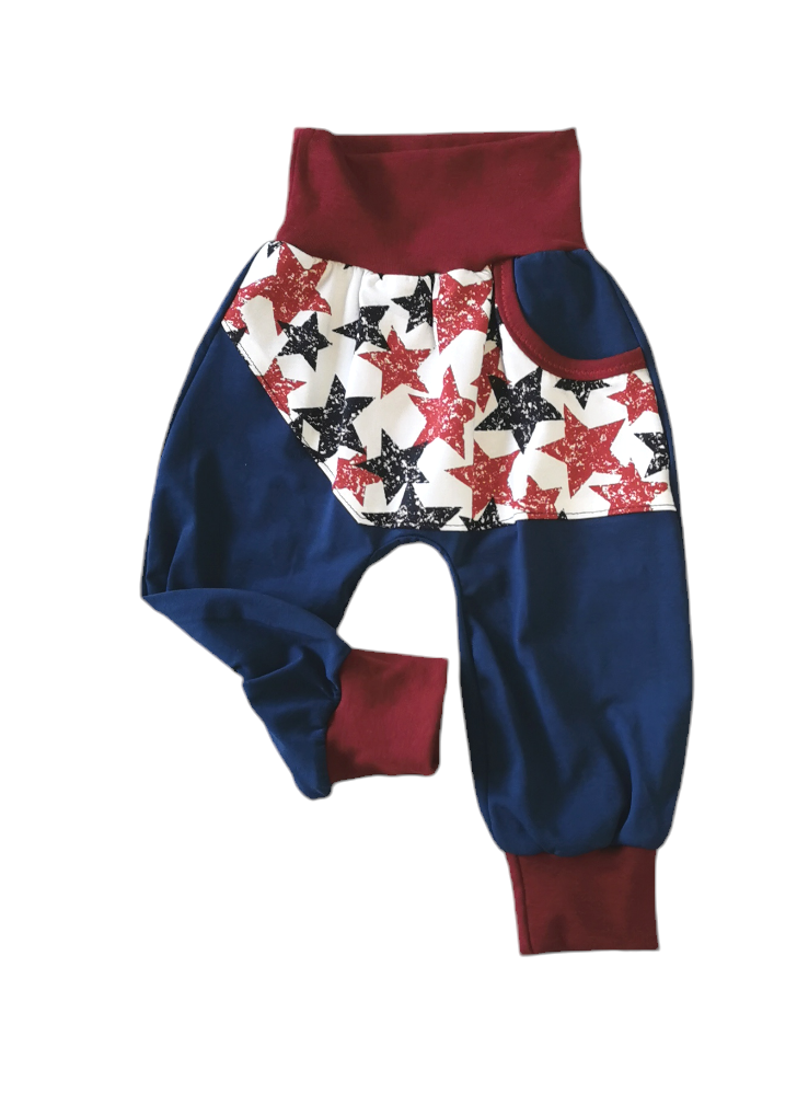 Kinderlose/ Jogger "kritzelsterne" in den Größen 50/56 bis 140 aus Jersey 