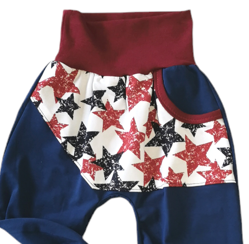 Kinderlose/ Jogger "kritzelsterne" in den Größen 50/56 bis 140 aus Jersey 