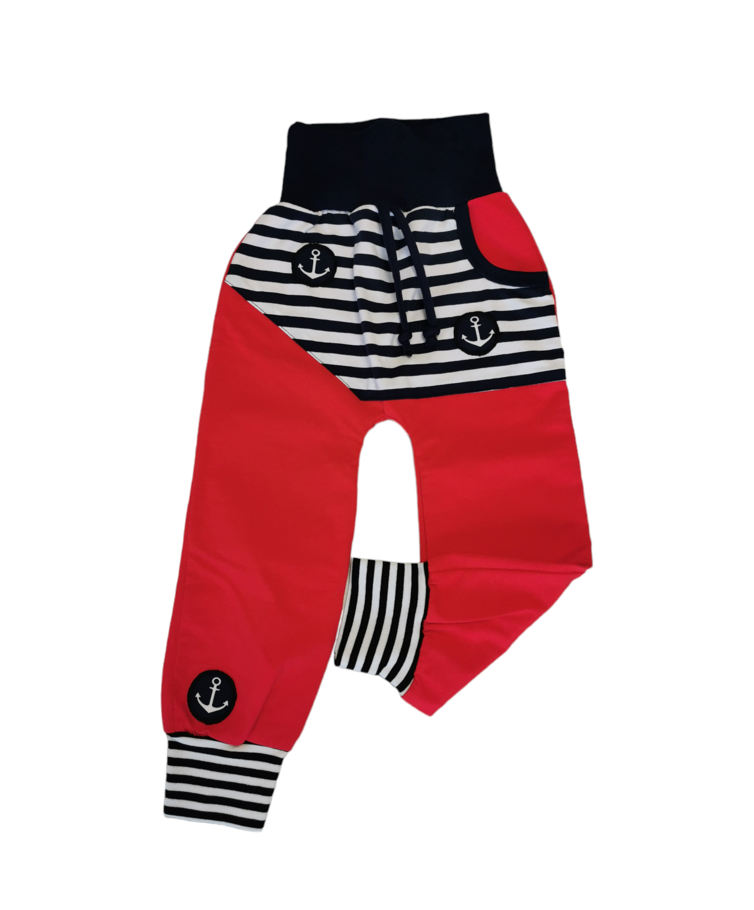 Kinderhose /Jogger mit Anker Design.rot in den Gr.50/56 bis 140 aus Jersey 