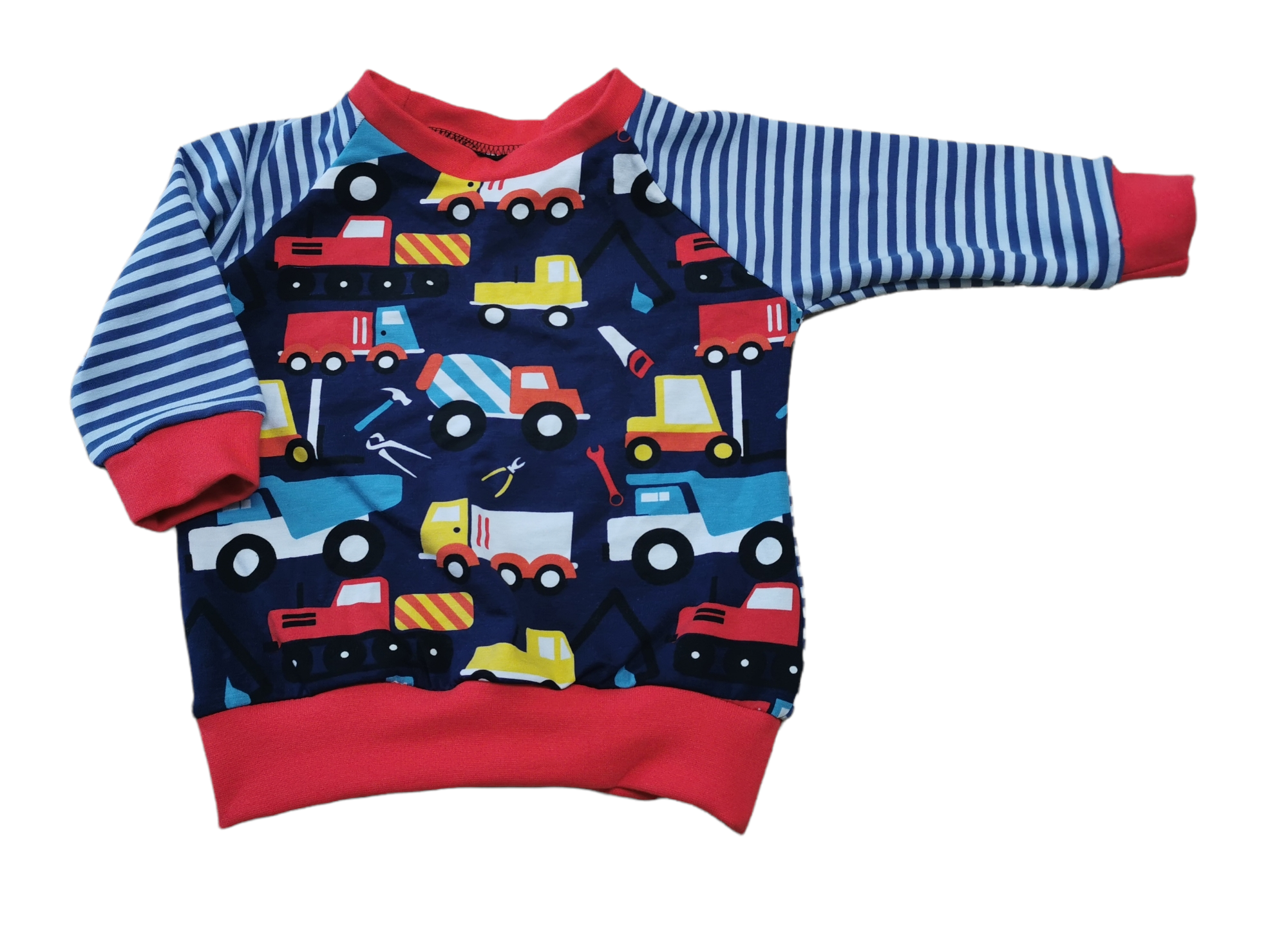 Kinderpullover "Baustelle" in den Gr. 74/80 bis 134 aus Jersey 