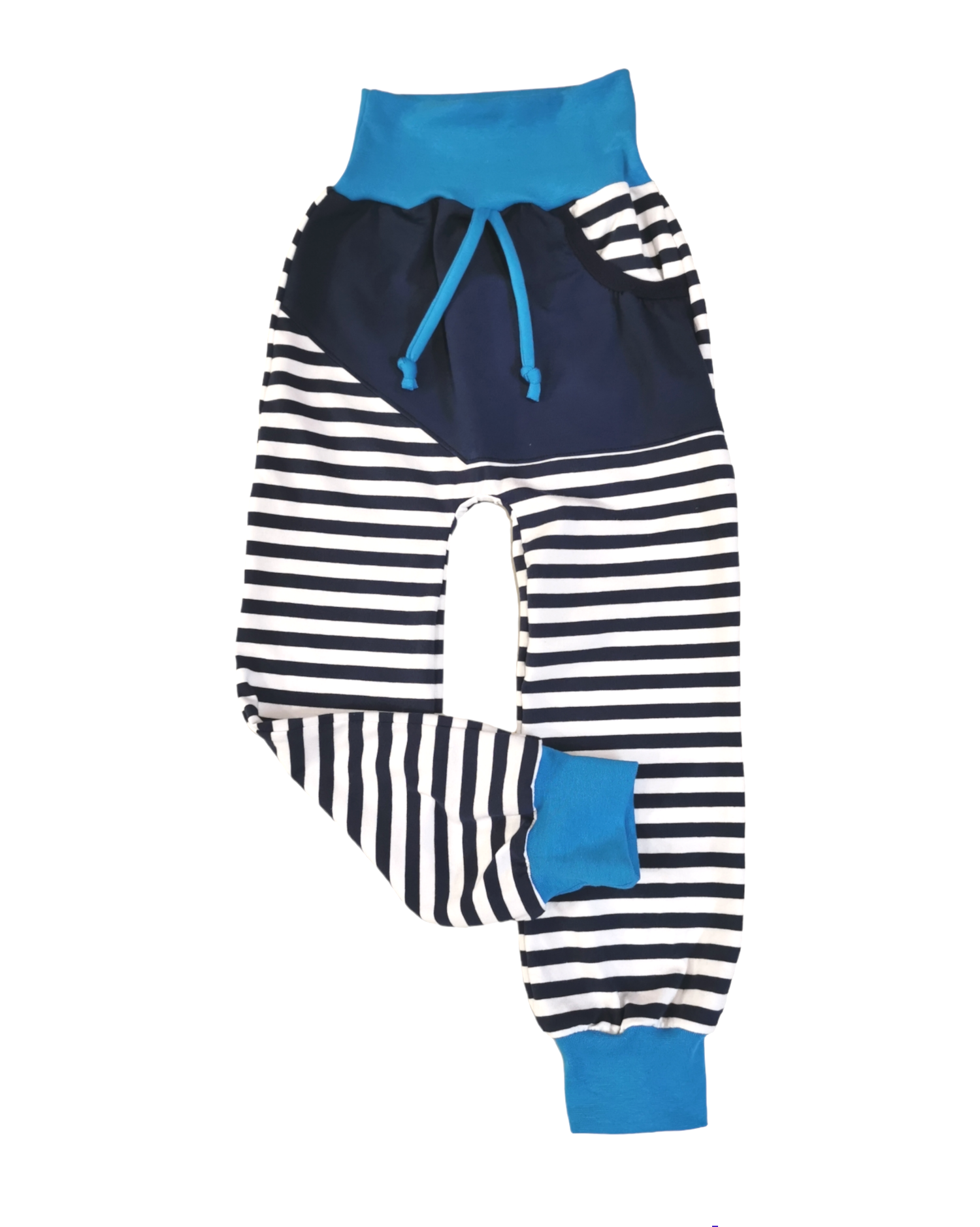 Kinderhose mit Streifenmuster in den Gr.50/56 bis 140 aus Jersey 