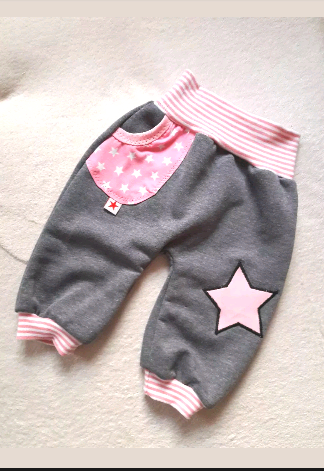 Babyhose mit Sternmotiv 2 in den Gr. 50/56 bis 140 aus Jersey
