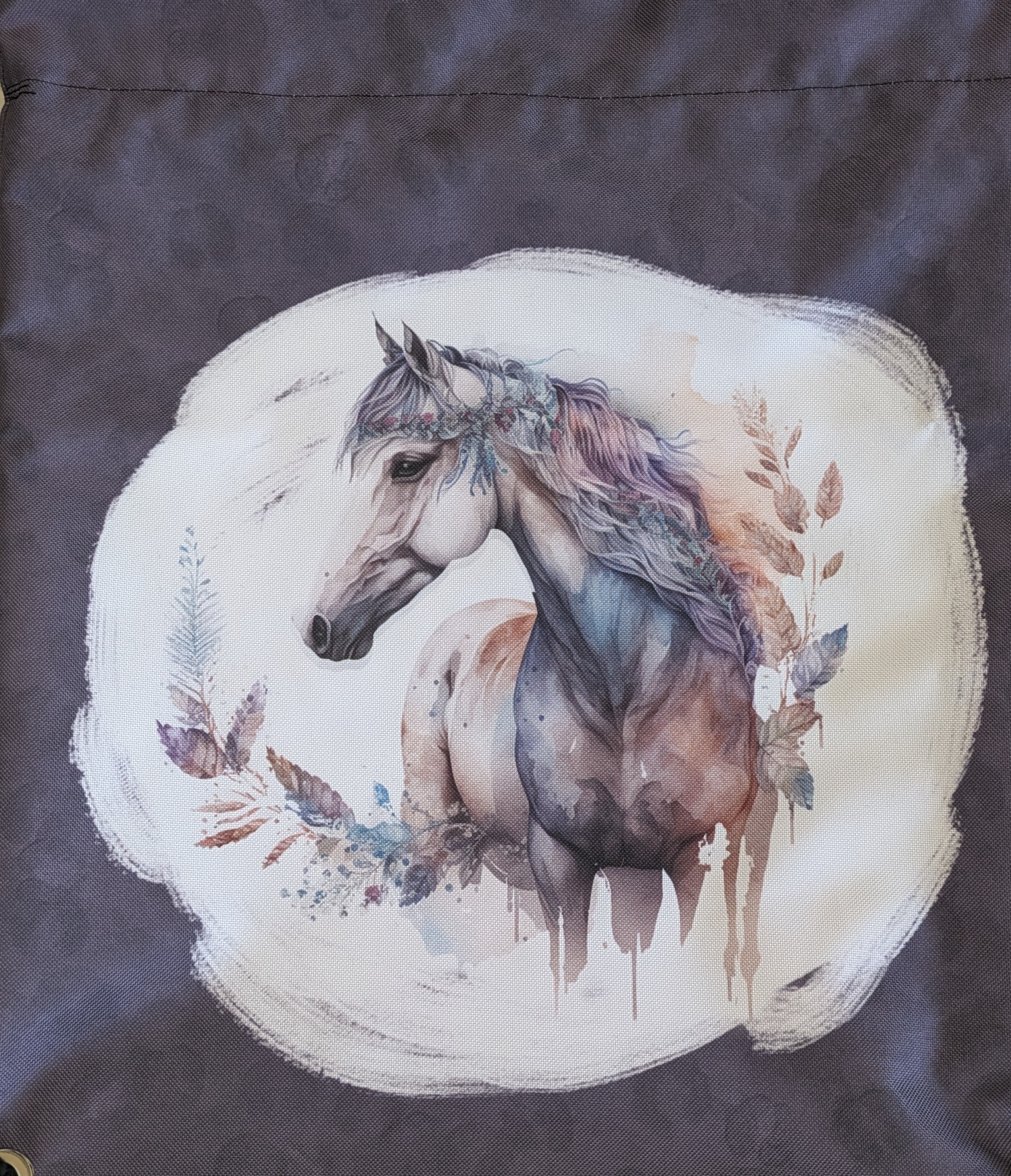 Turnbeutel mit Pferdemotiv