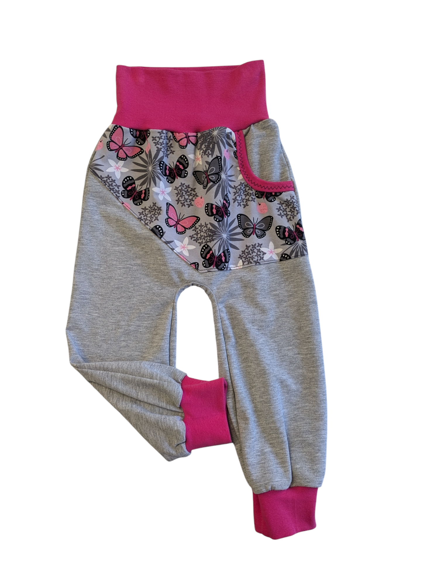 Kinderhose Sweathose mit Schmetterlingsmuster in den Größen 50/56 bis140 aus Sweat 