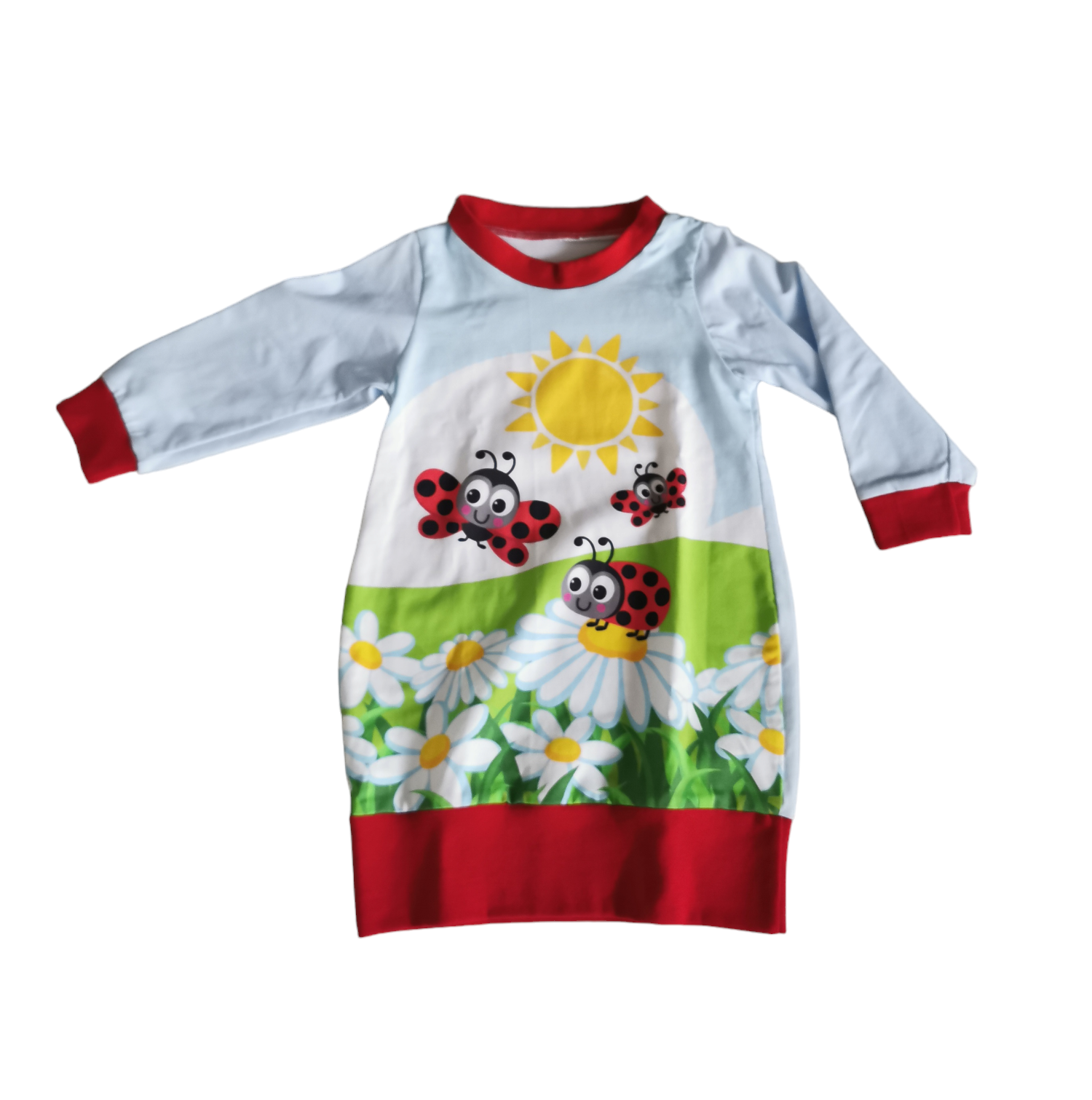 Ballonshirt mit Marienkäfer-Motivin den Gr. 74/80 bis 86/92 aus Biojersey