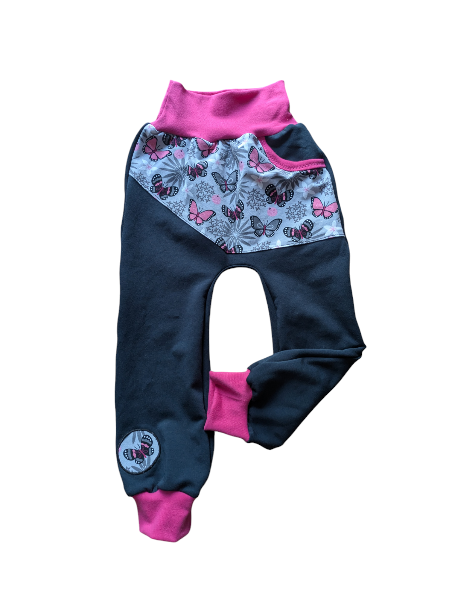 Kinderhose / Jogger  Schmetterlingsmuster in den Größen 50/56 bis 140 aus Jersey 