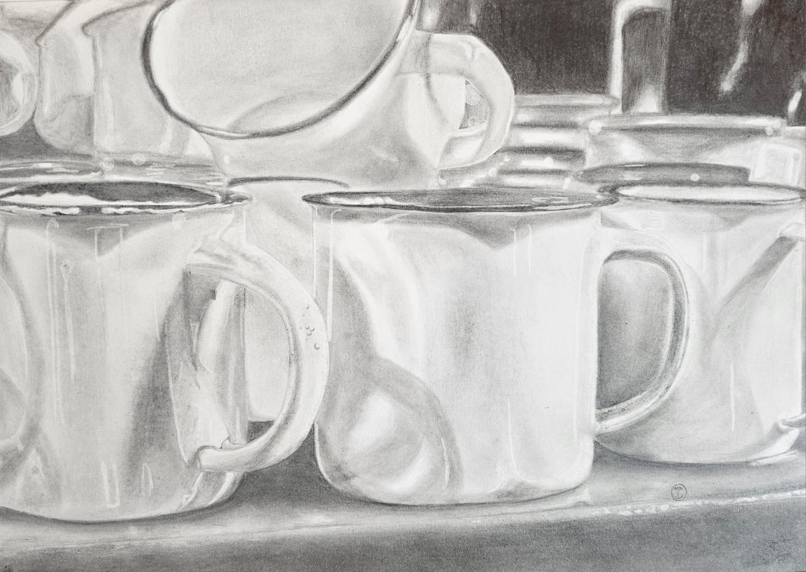 Vintage Mugs Graphite Piece