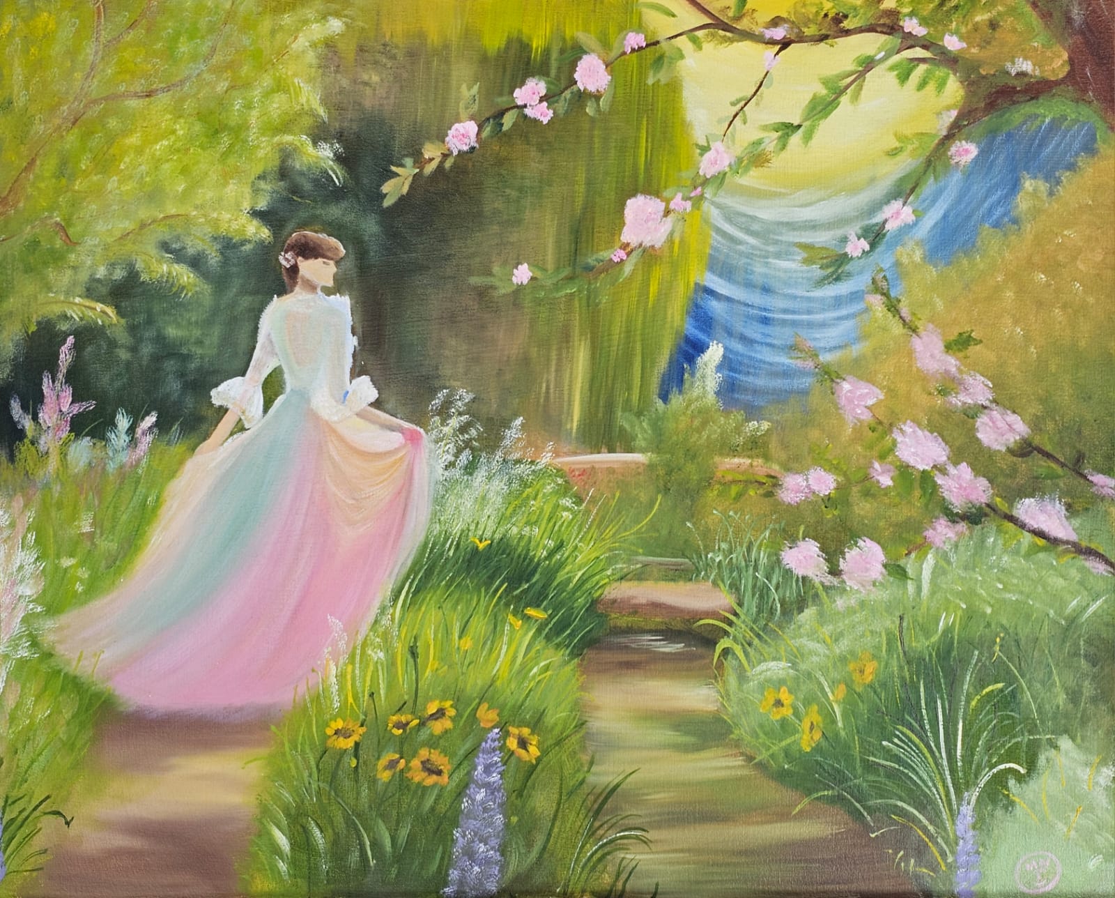 Hand-Painted Fairytale Garden Artwork