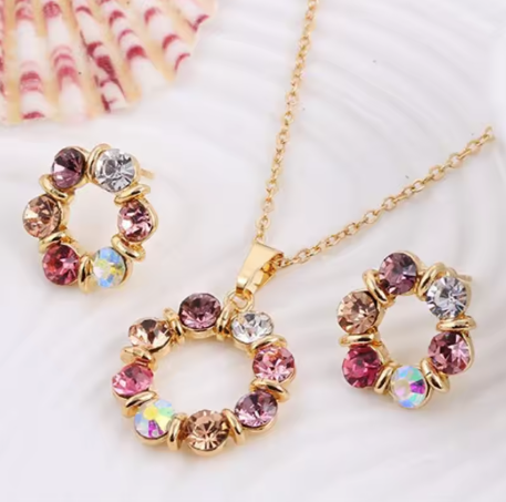 Crystal Circle Jewelry Set
