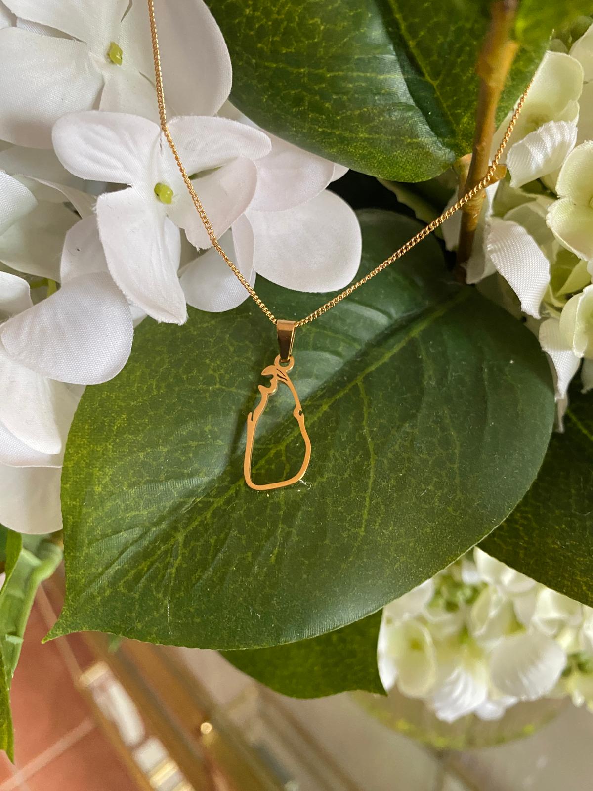 Lady's Sri Lankan Map Pendant with Necklace 18k Gold plated